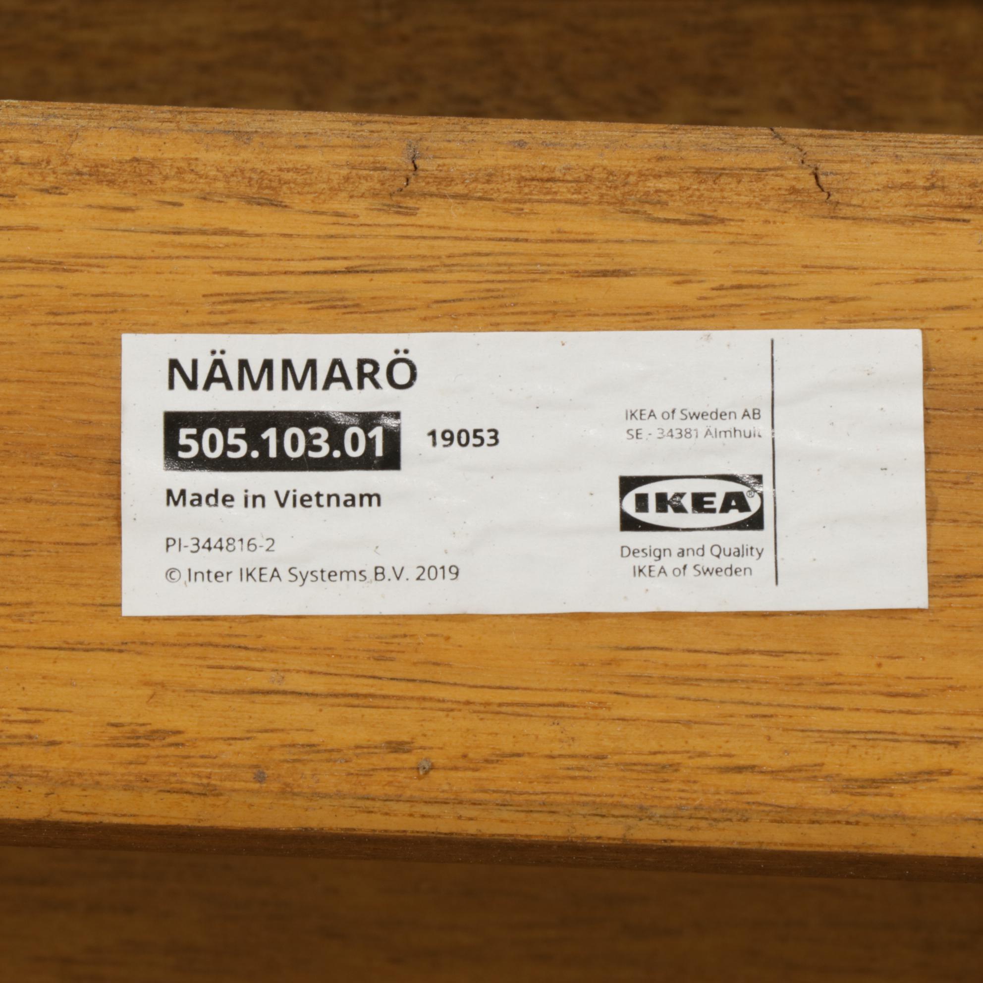 IKEA Nammaro Acacia Wood Patio Table and Four Folding Chairs