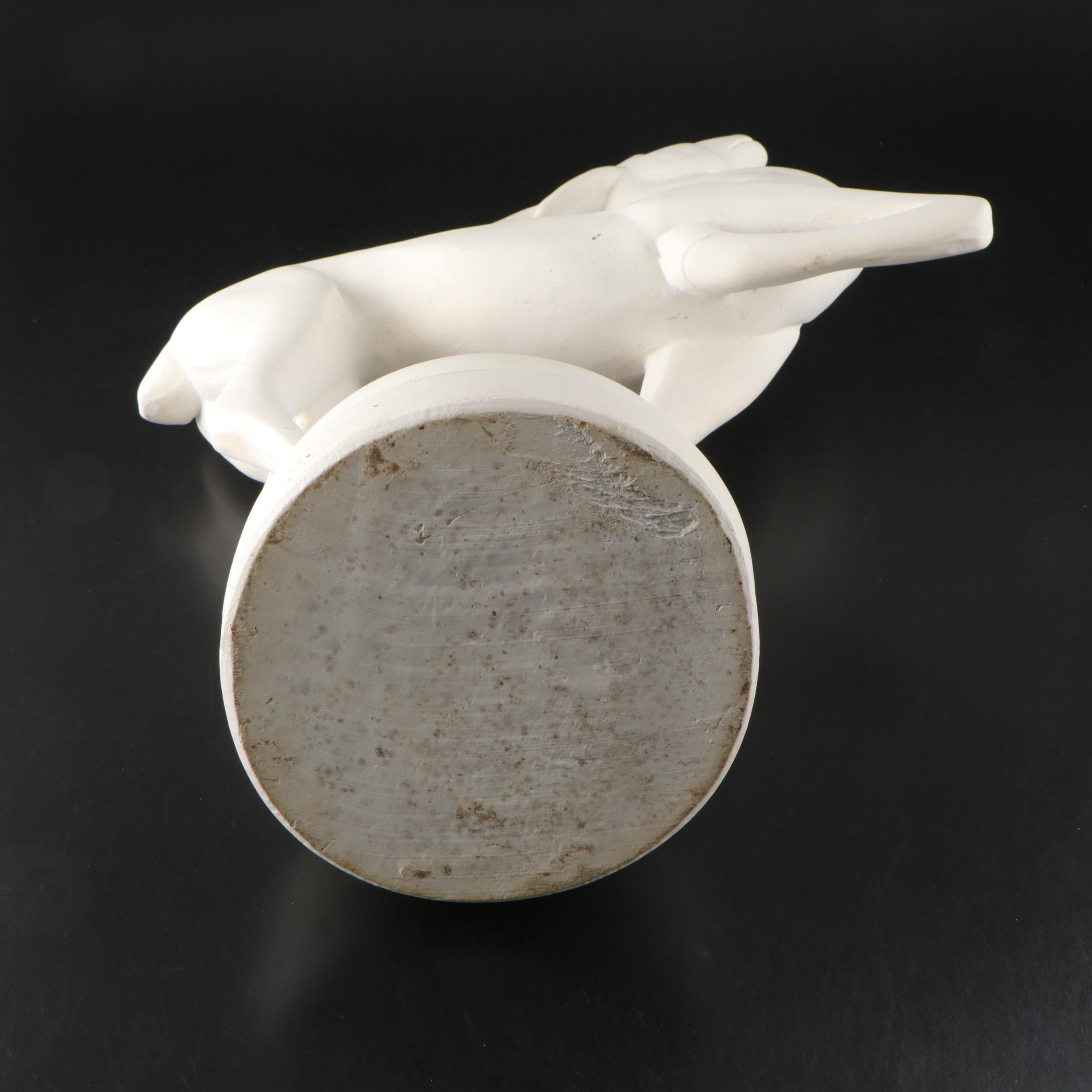 Art Deco Style Plaster Gazelle Figurine