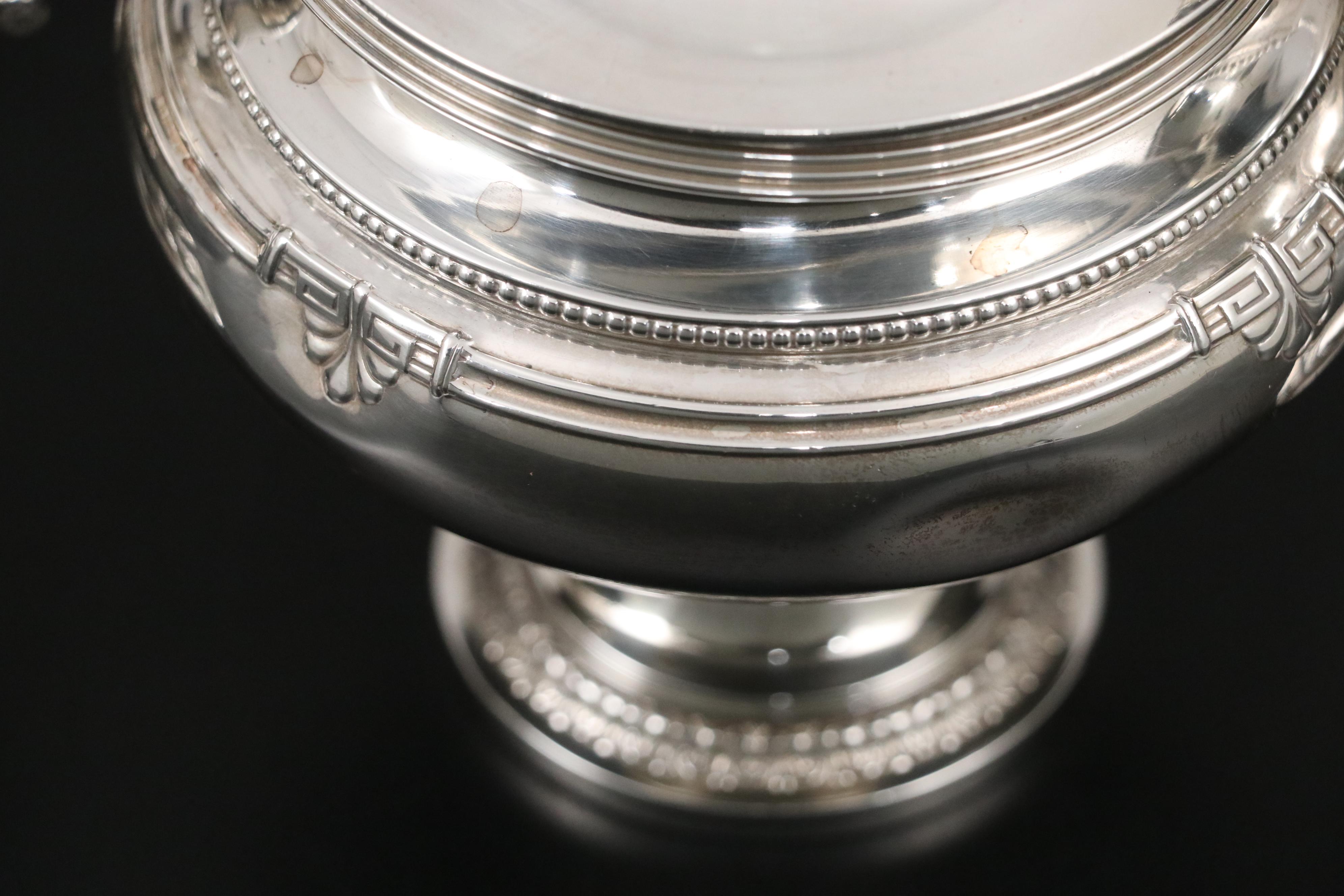 Gorham "Shamrock" Sterling Silver Tea Service with Barbour Silver Plate Tray