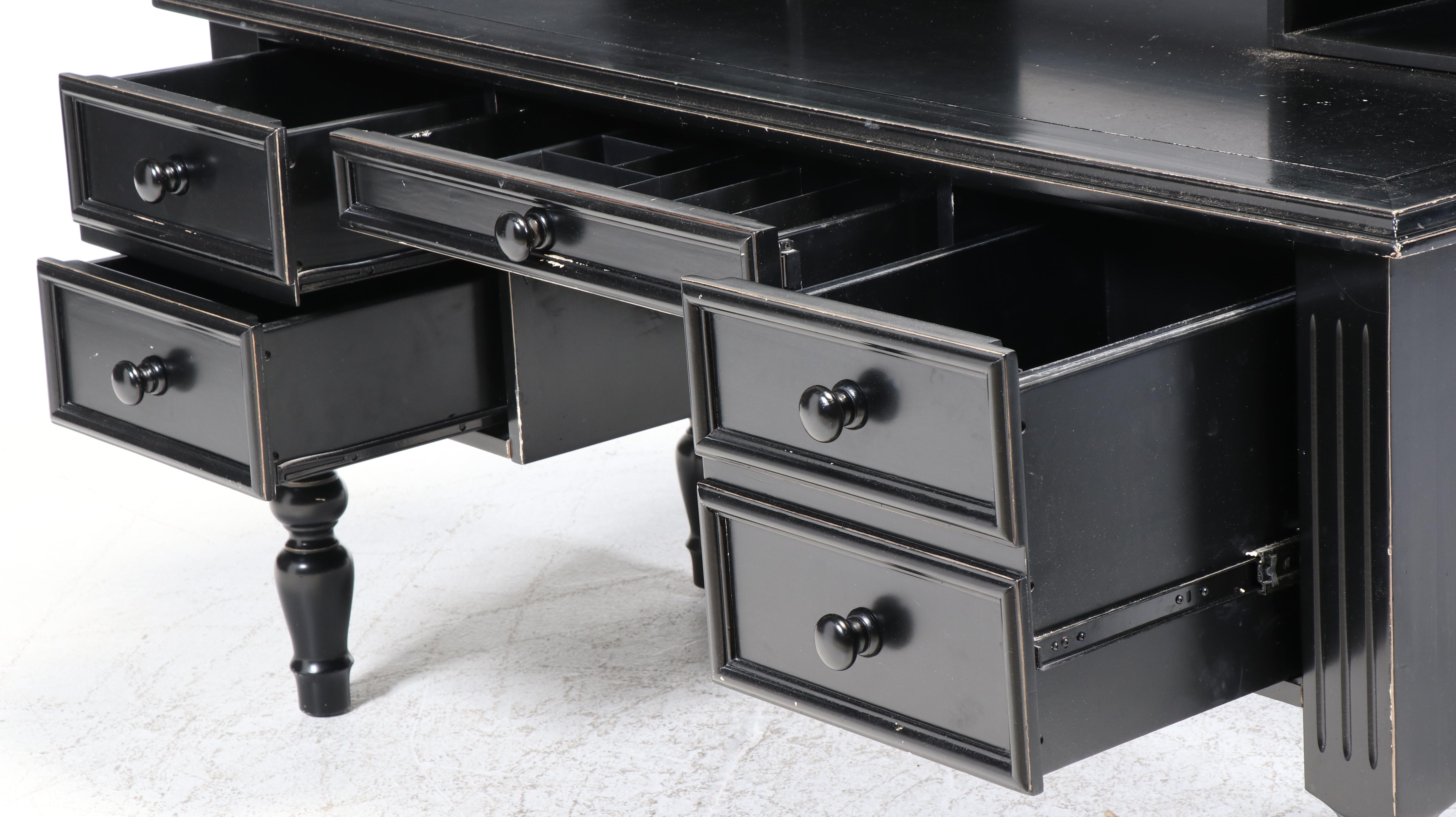 Ballard Designs Black Wooden Computer Desk