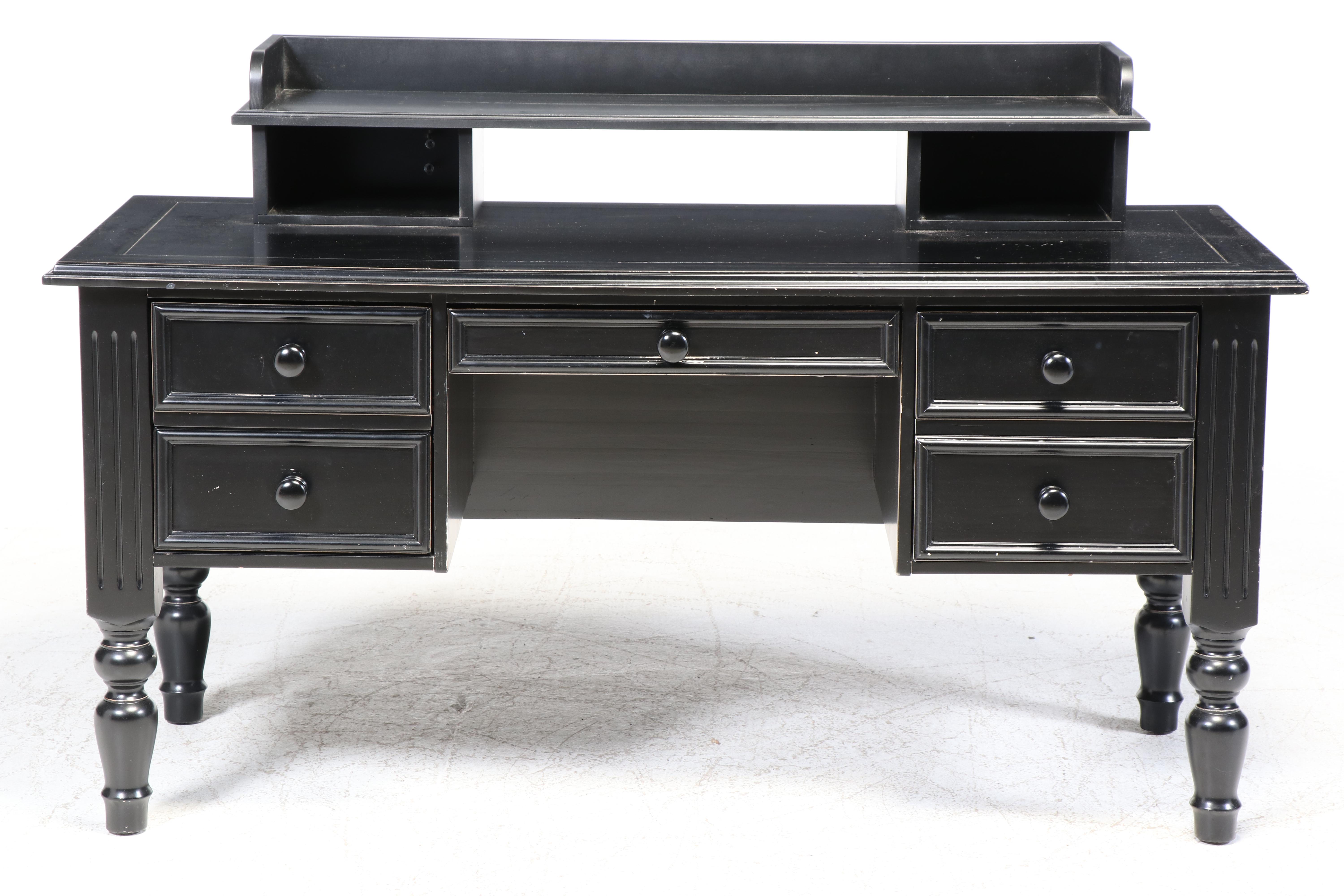 Ballard Designs Black Wooden Computer Desk