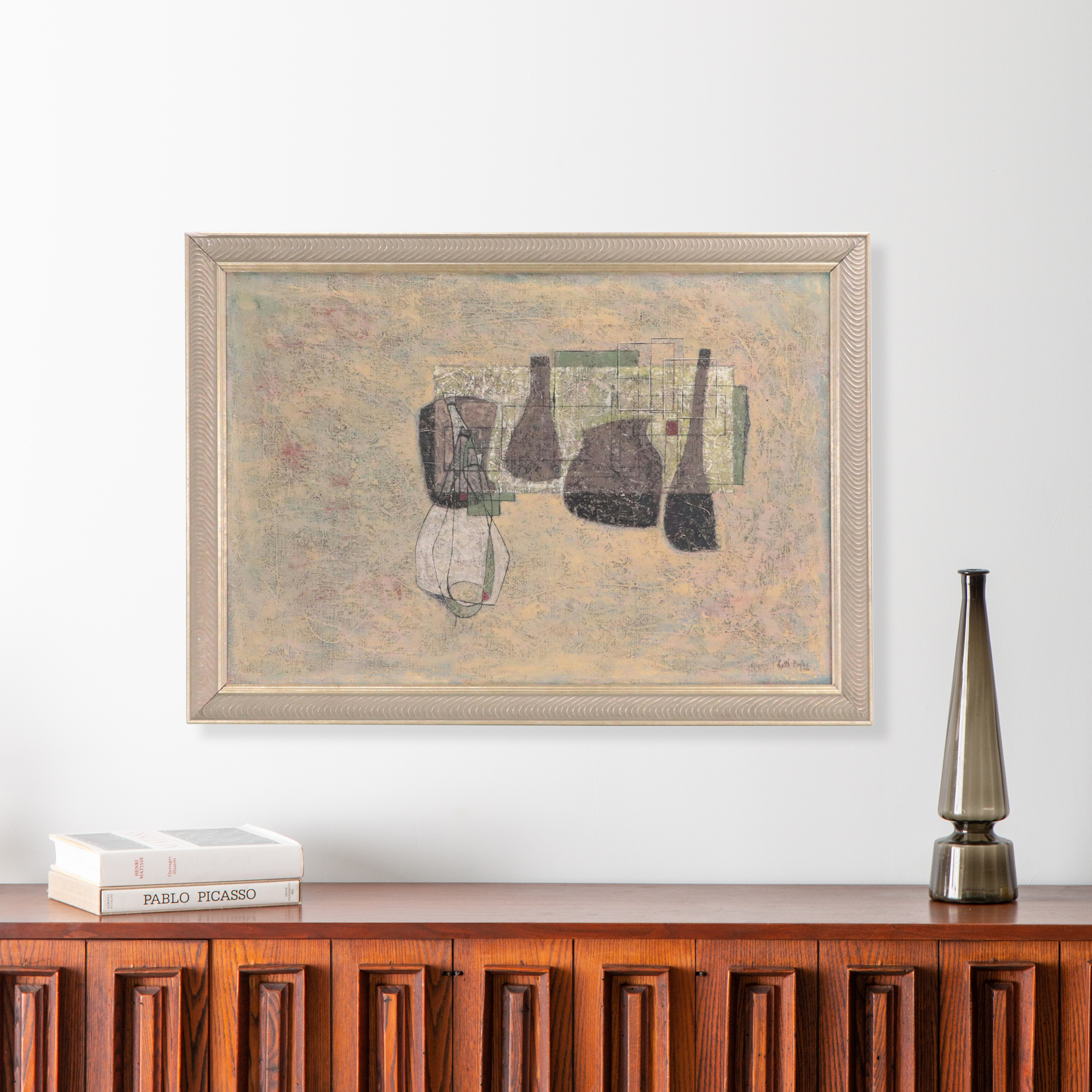 Keith Boyle Abstract Still Life Oil Painting, 1950