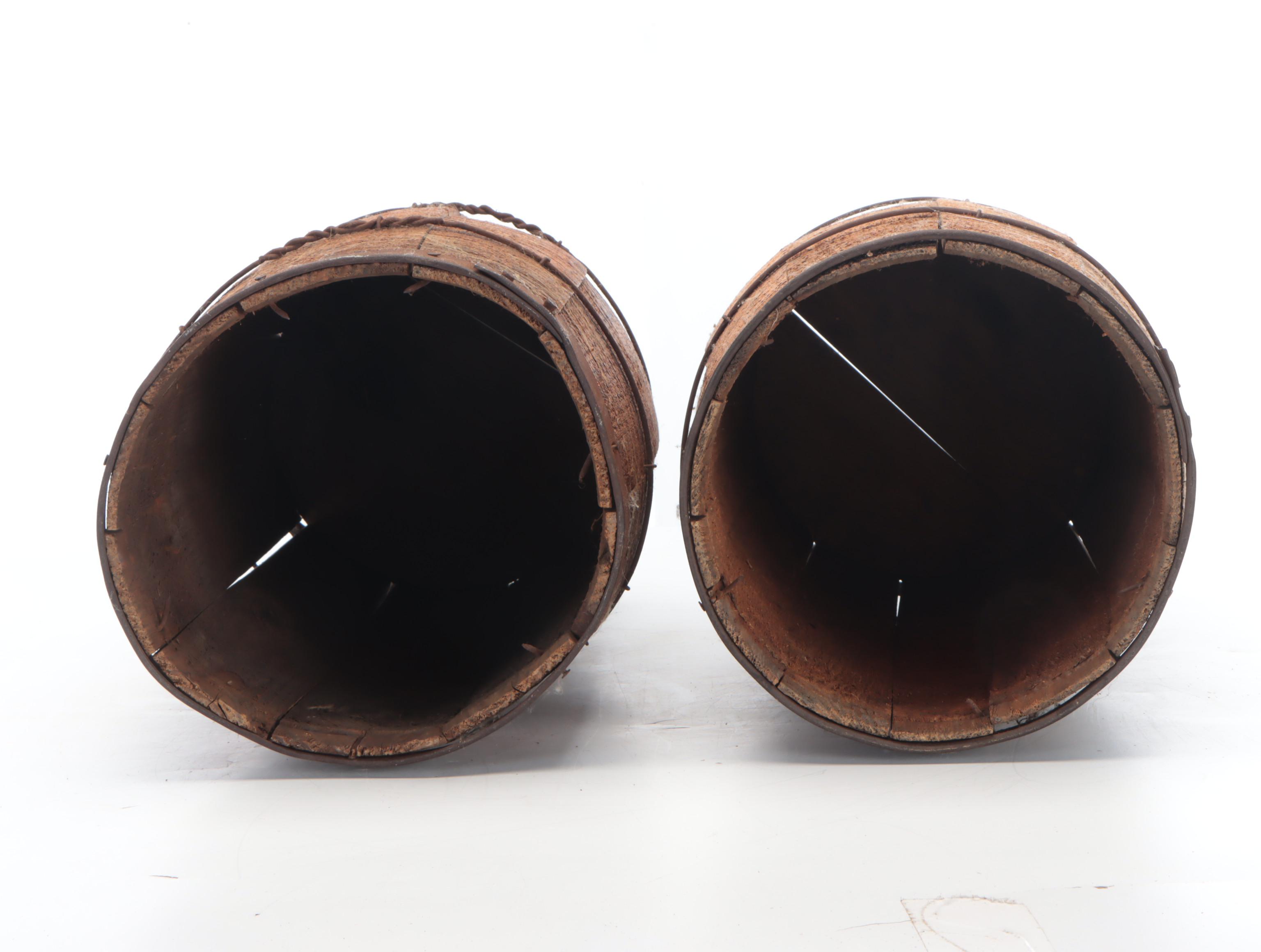 Metal-Banded Oak Stave Barrels