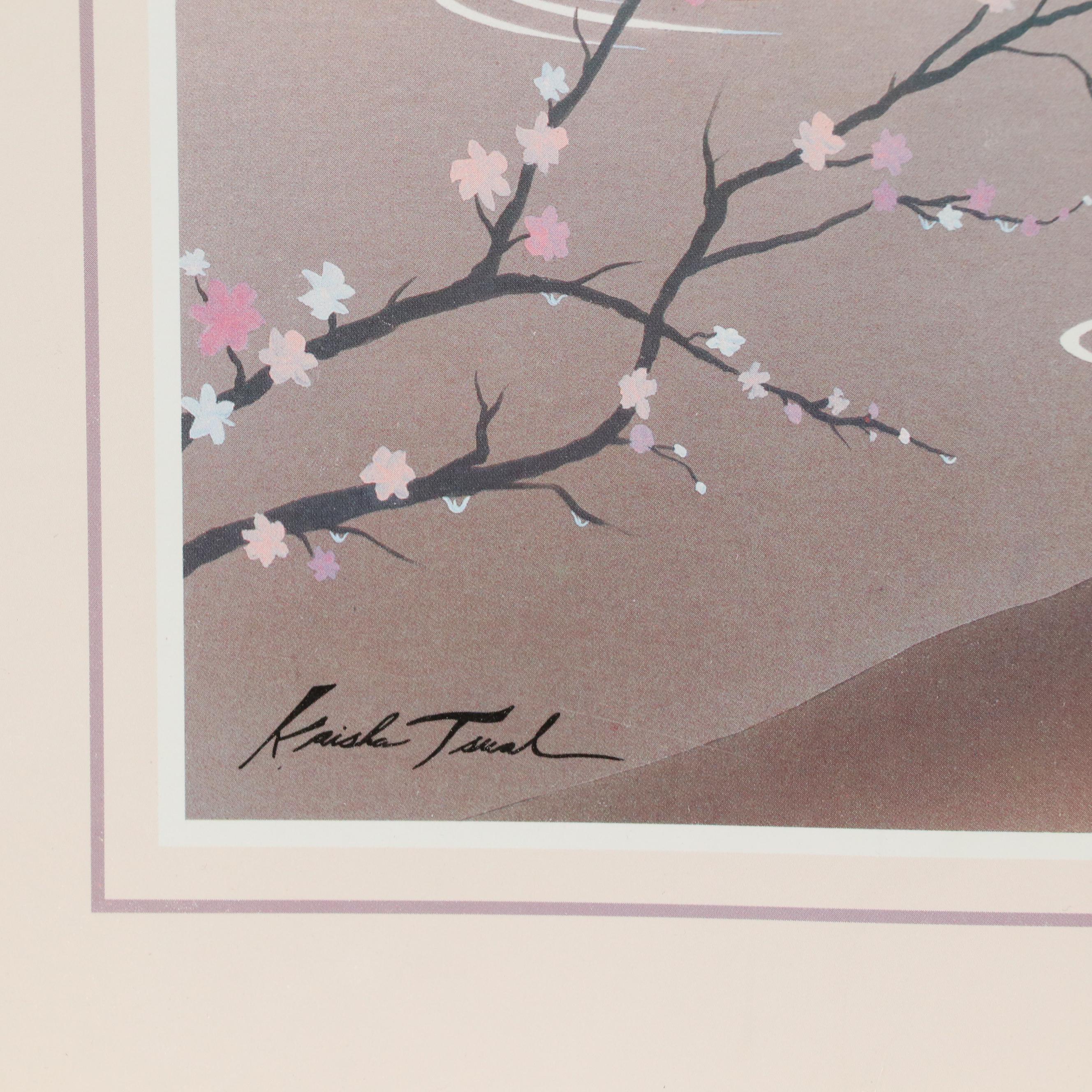 Offset Lithograph After Kaisha Tsual "Swan In Flight"