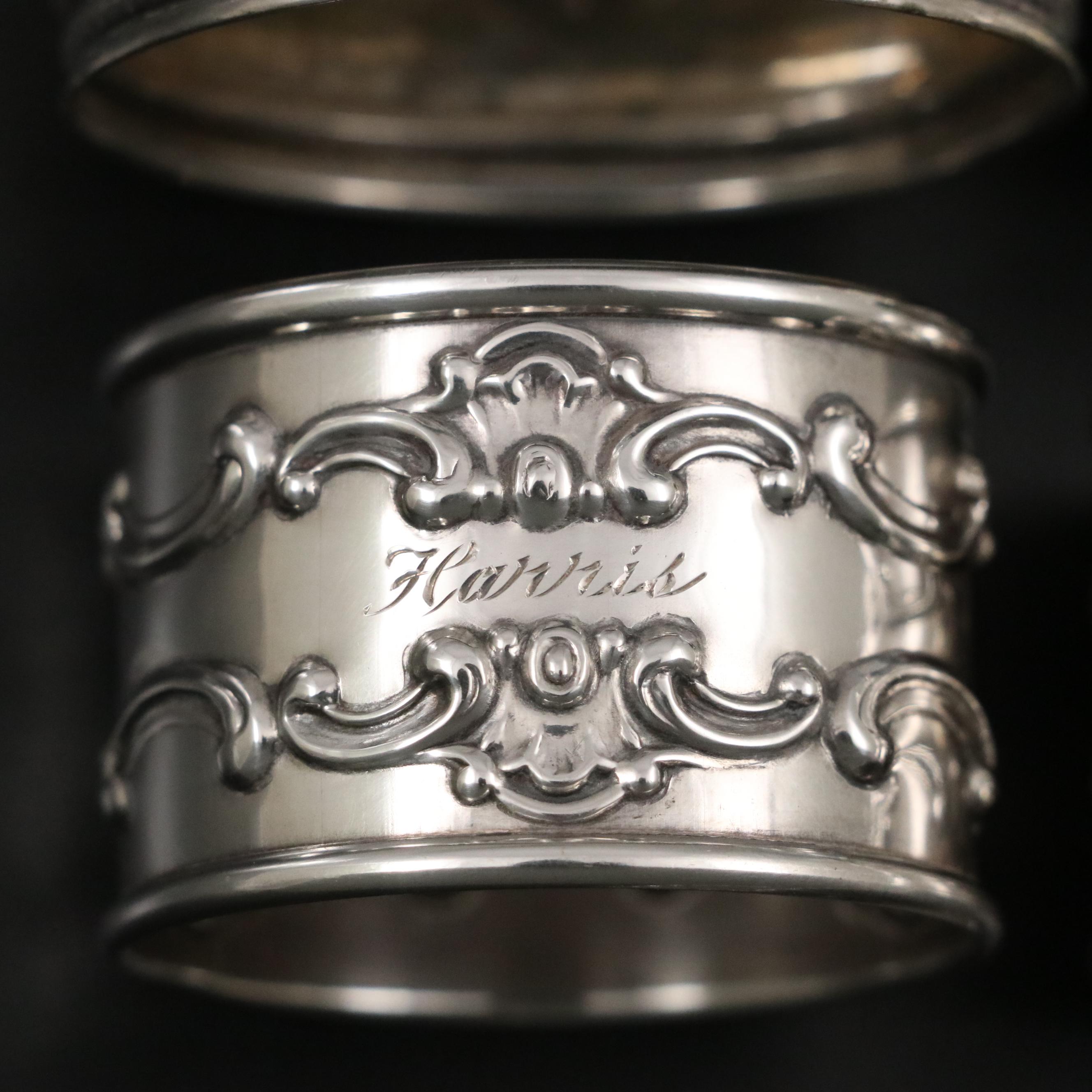 Gorham "Strasbourg" Sterling Silver Napkin Rings with Other Napkin Rings