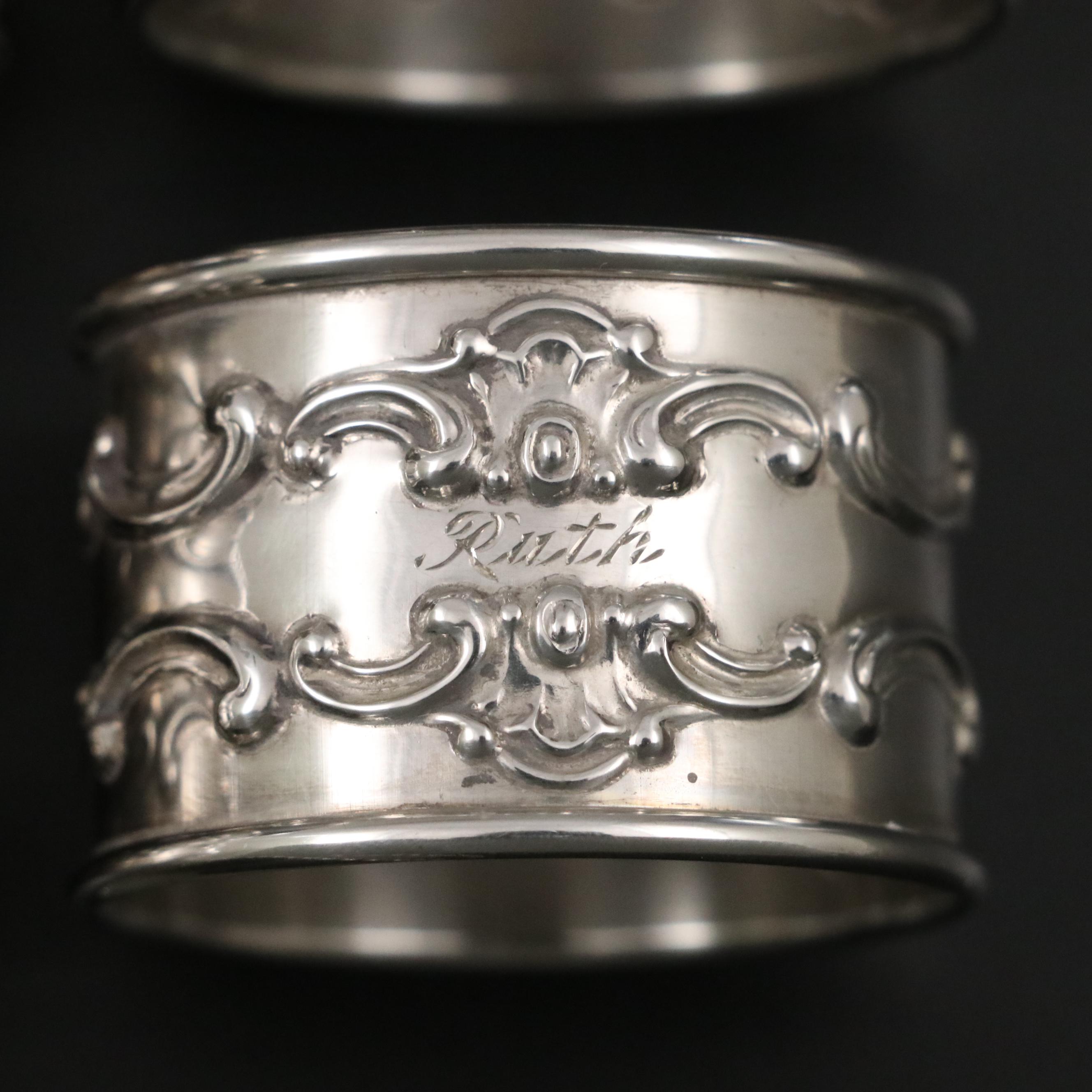 Gorham "Strasbourg" Sterling Silver Napkin Rings with Other Napkin Rings