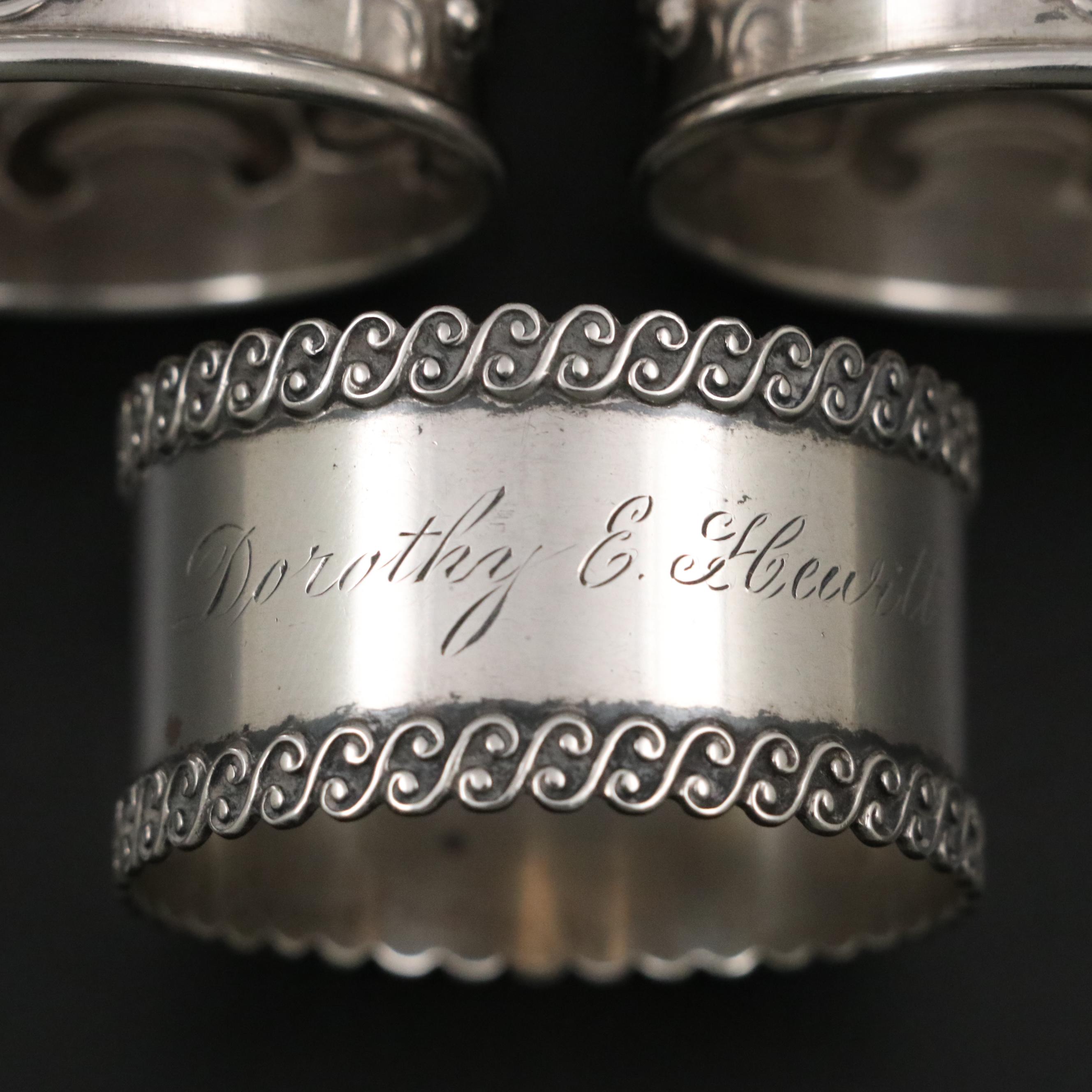 Gorham "Strasbourg" Sterling Silver Napkin Rings with Other Napkin Rings