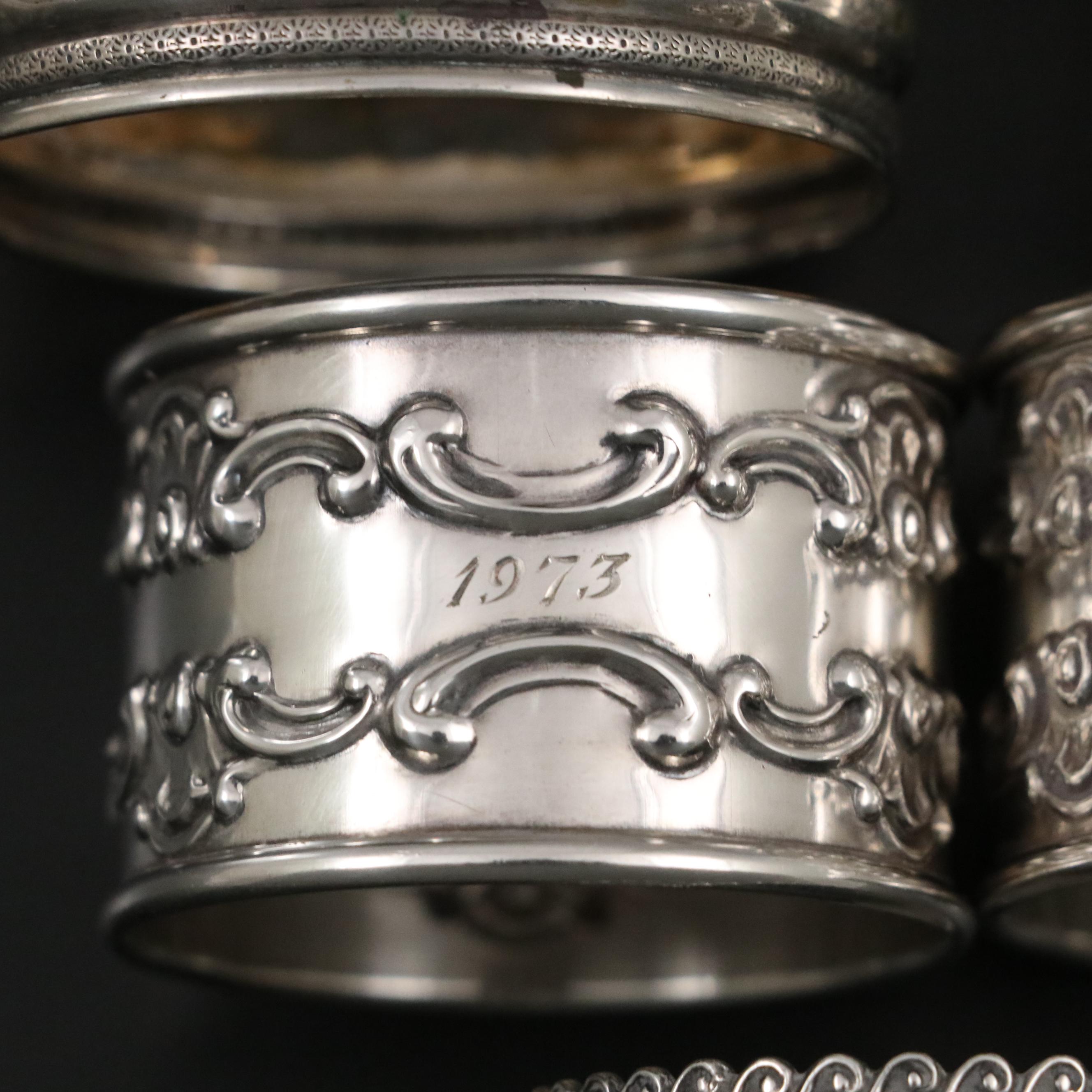 Gorham "Strasbourg" Sterling Silver Napkin Rings with Other Napkin Rings