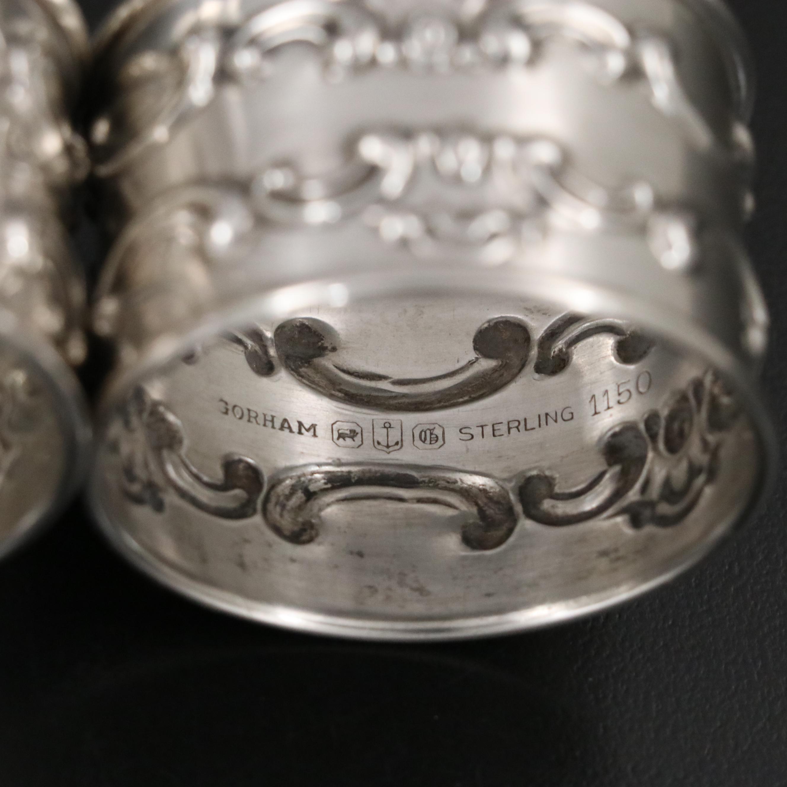 Gorham "Strasbourg" Sterling Silver Napkin Rings with Other Napkin Rings