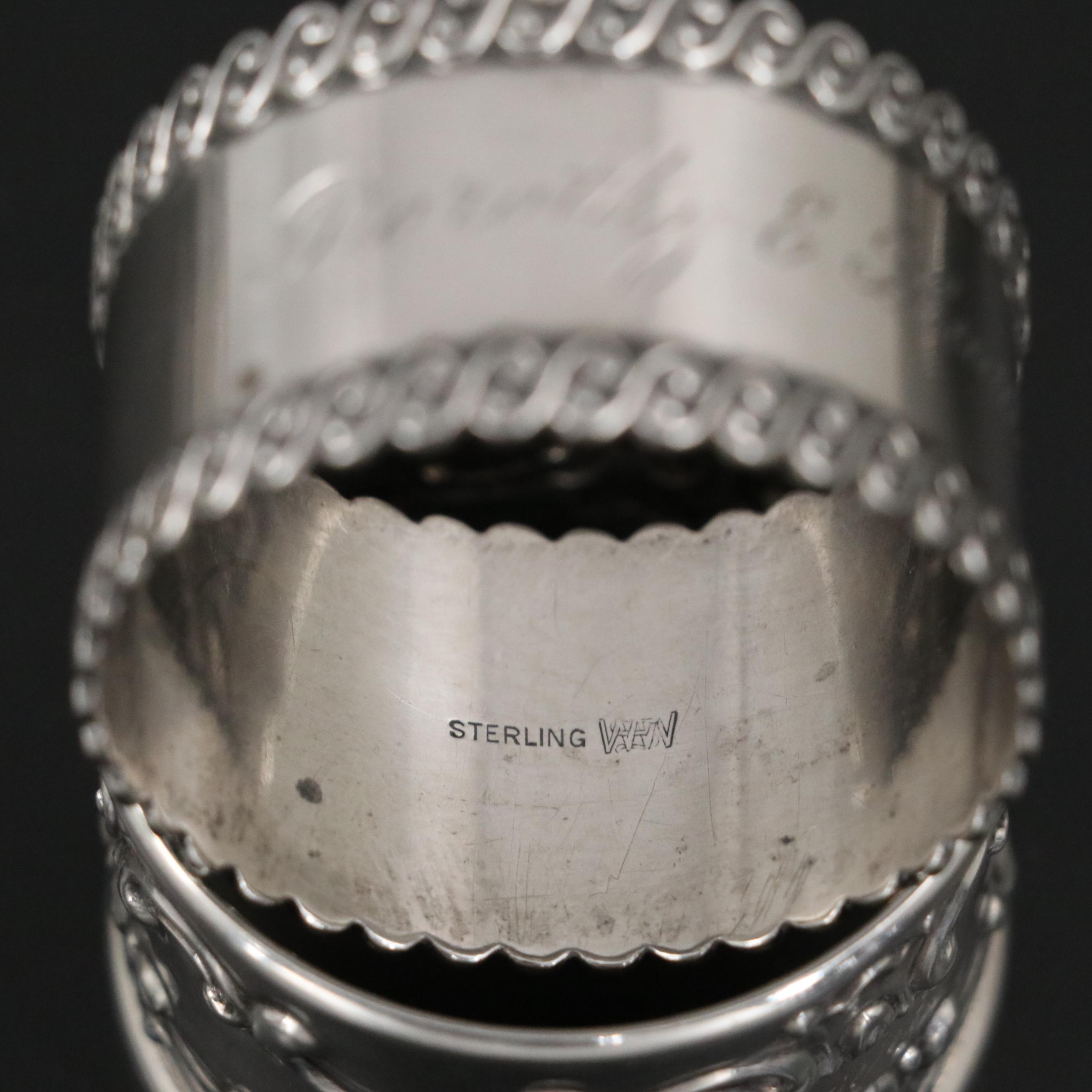 Gorham "Strasbourg" Sterling Silver Napkin Rings with Other Napkin Rings