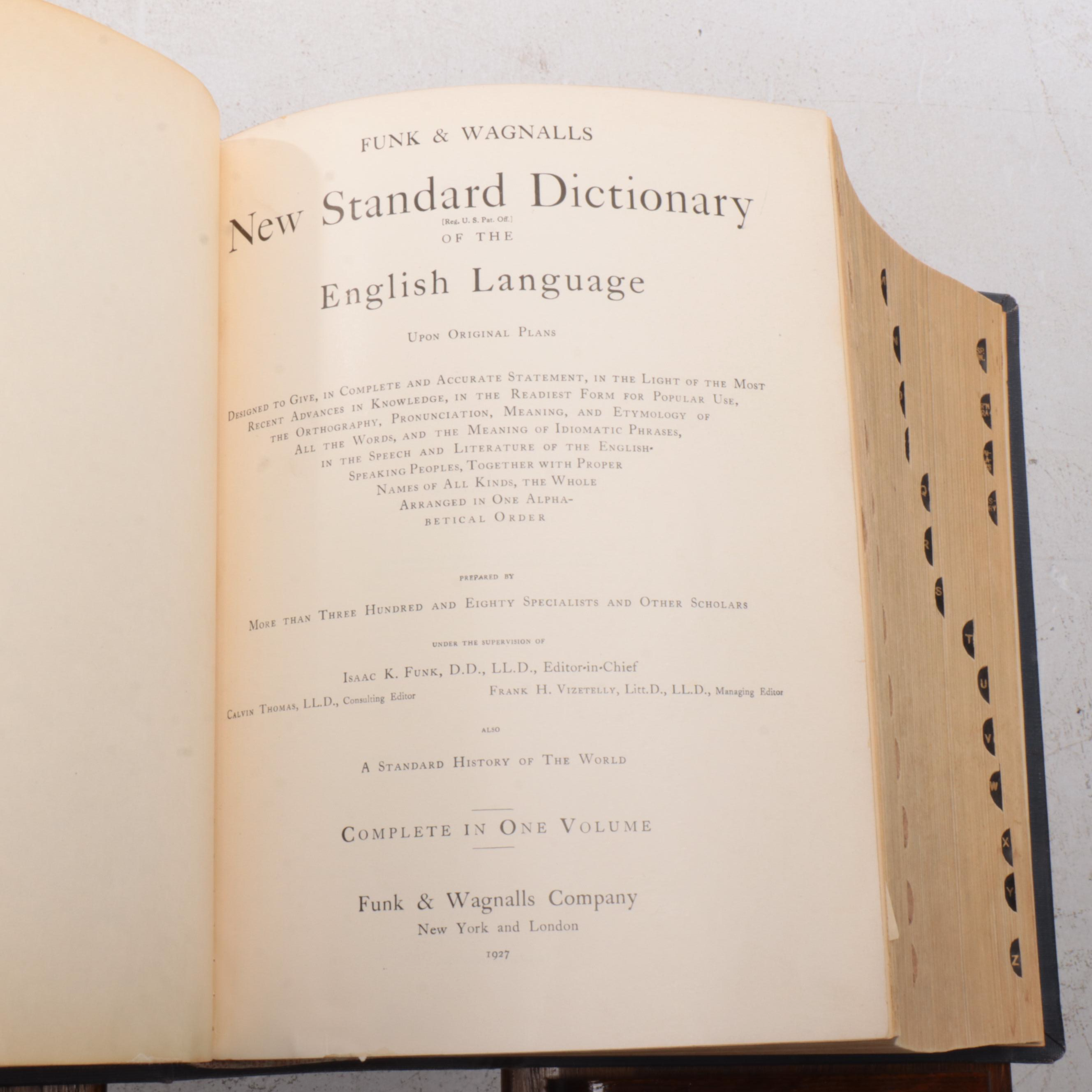 Victorian Mechanical Book Stand, 1927 Funk & Wagnalls New Standard Dictionary