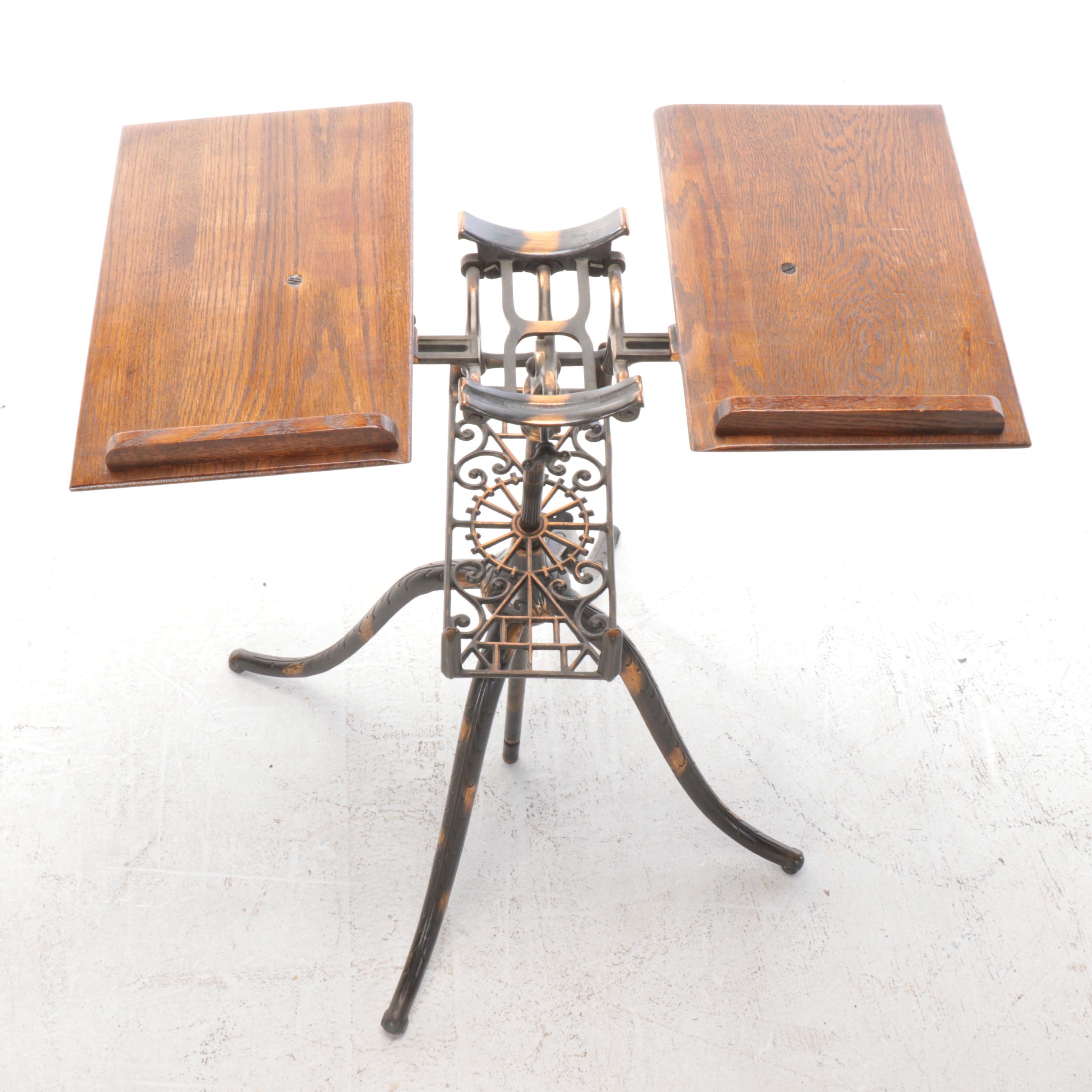 Victorian Mechanical Book Stand, 1927 Funk & Wagnalls New Standard Dictionary