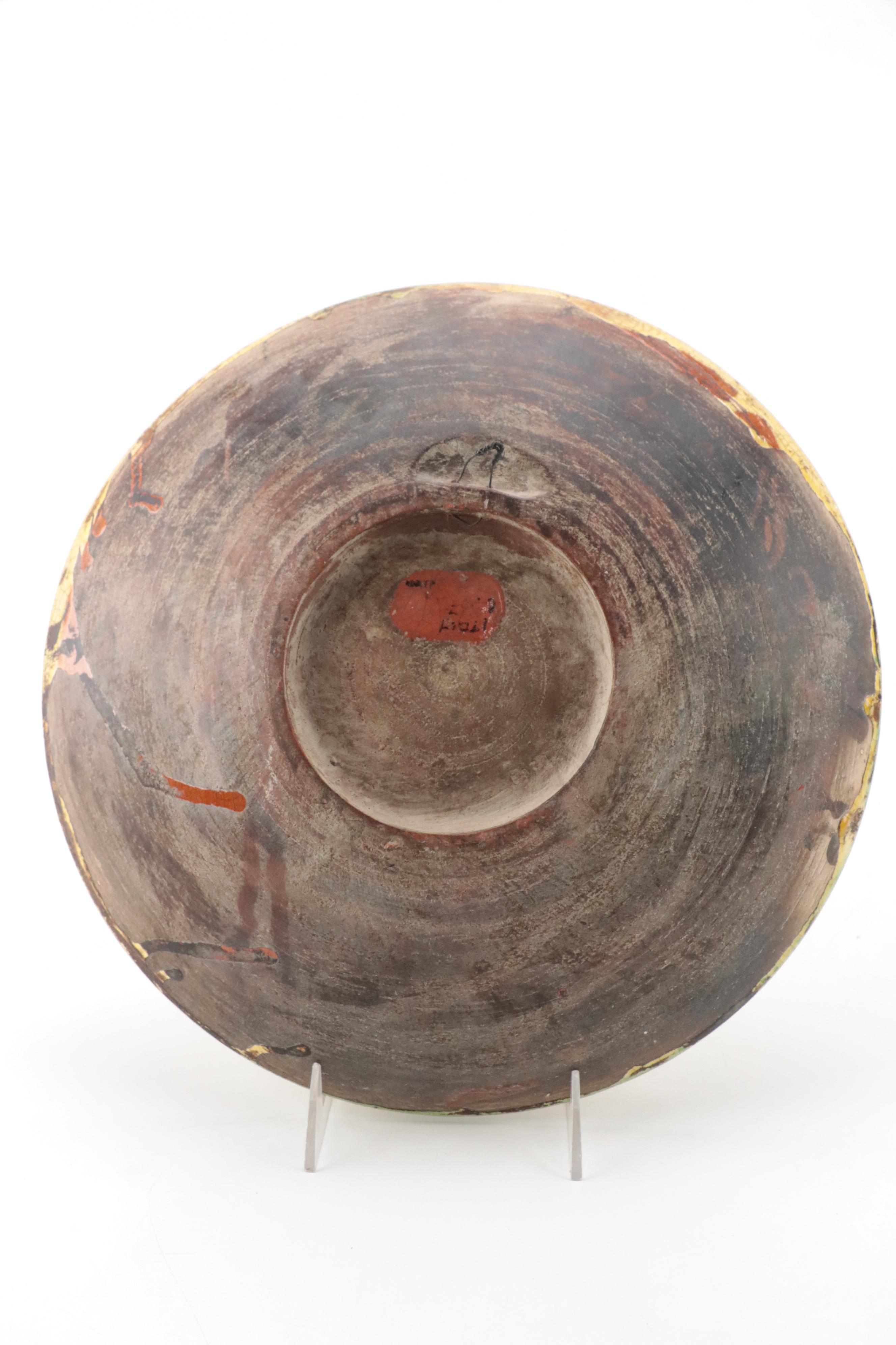 Italian Hand-Painted Bird Motif Ceramic Charger