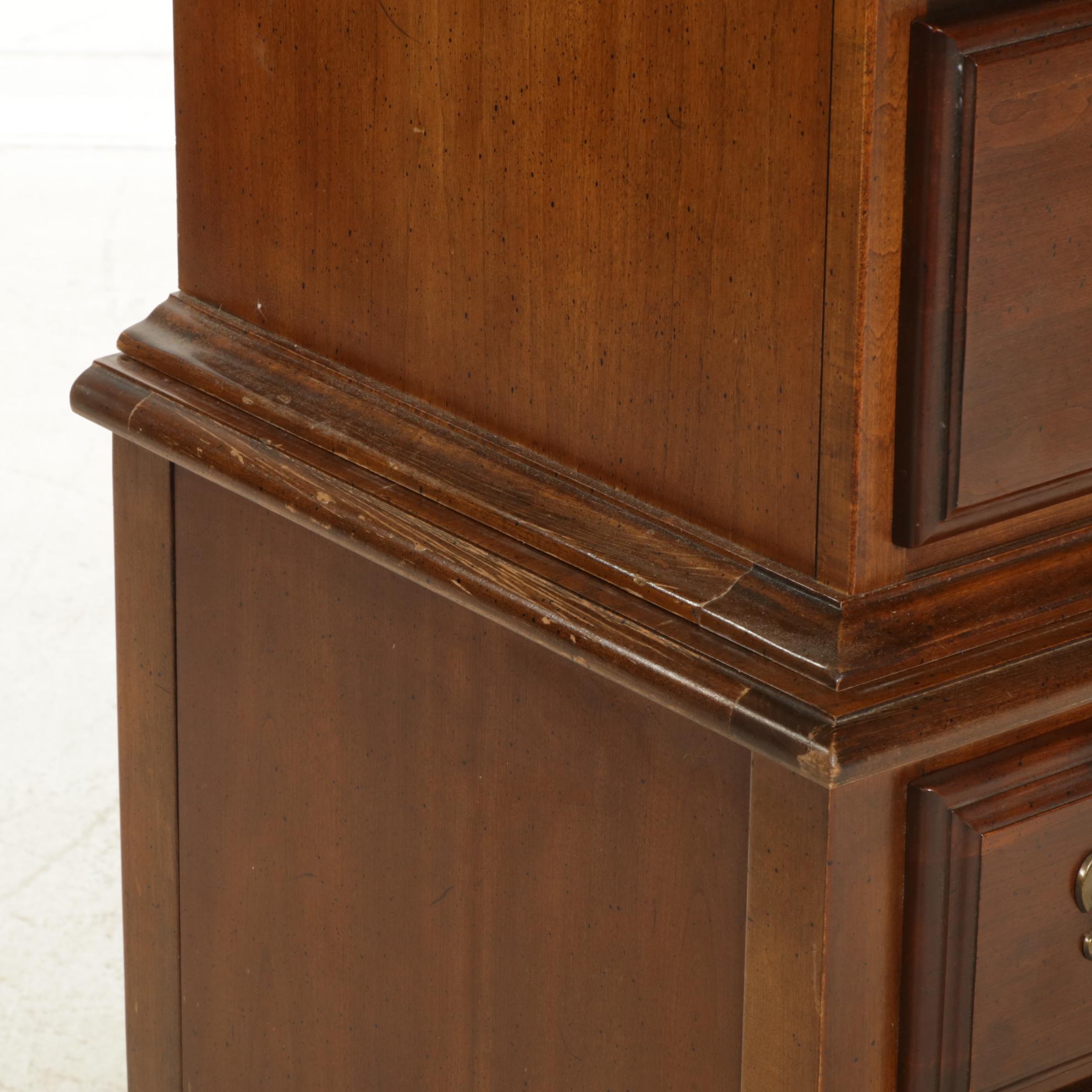 American Drew Federal Style Mahogany Highboy Chest on Chest, Late 20th Century