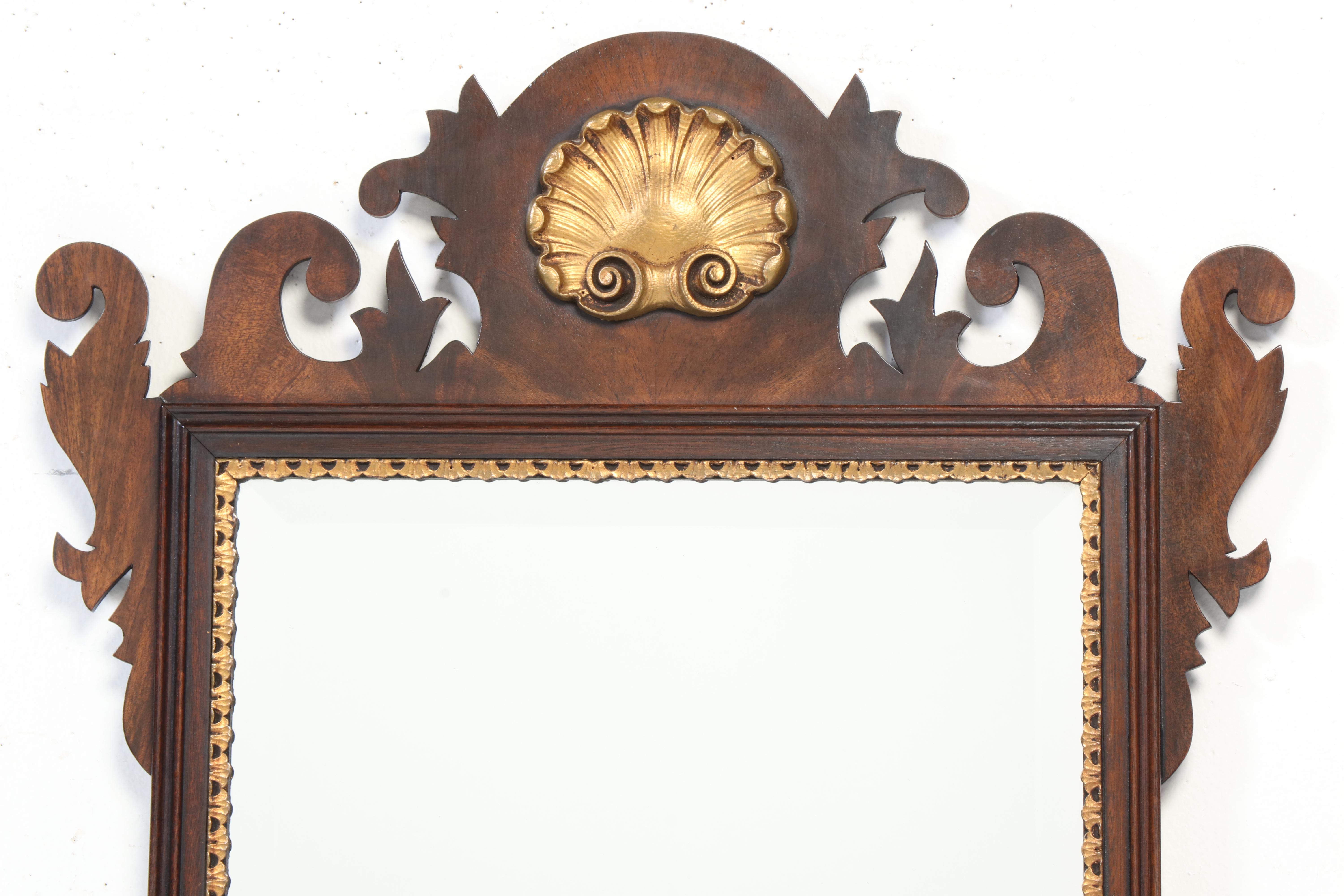 Henckel-Harris Carved Mahogany and Giltwood Wall Mirror, Early/Mid-20th C.