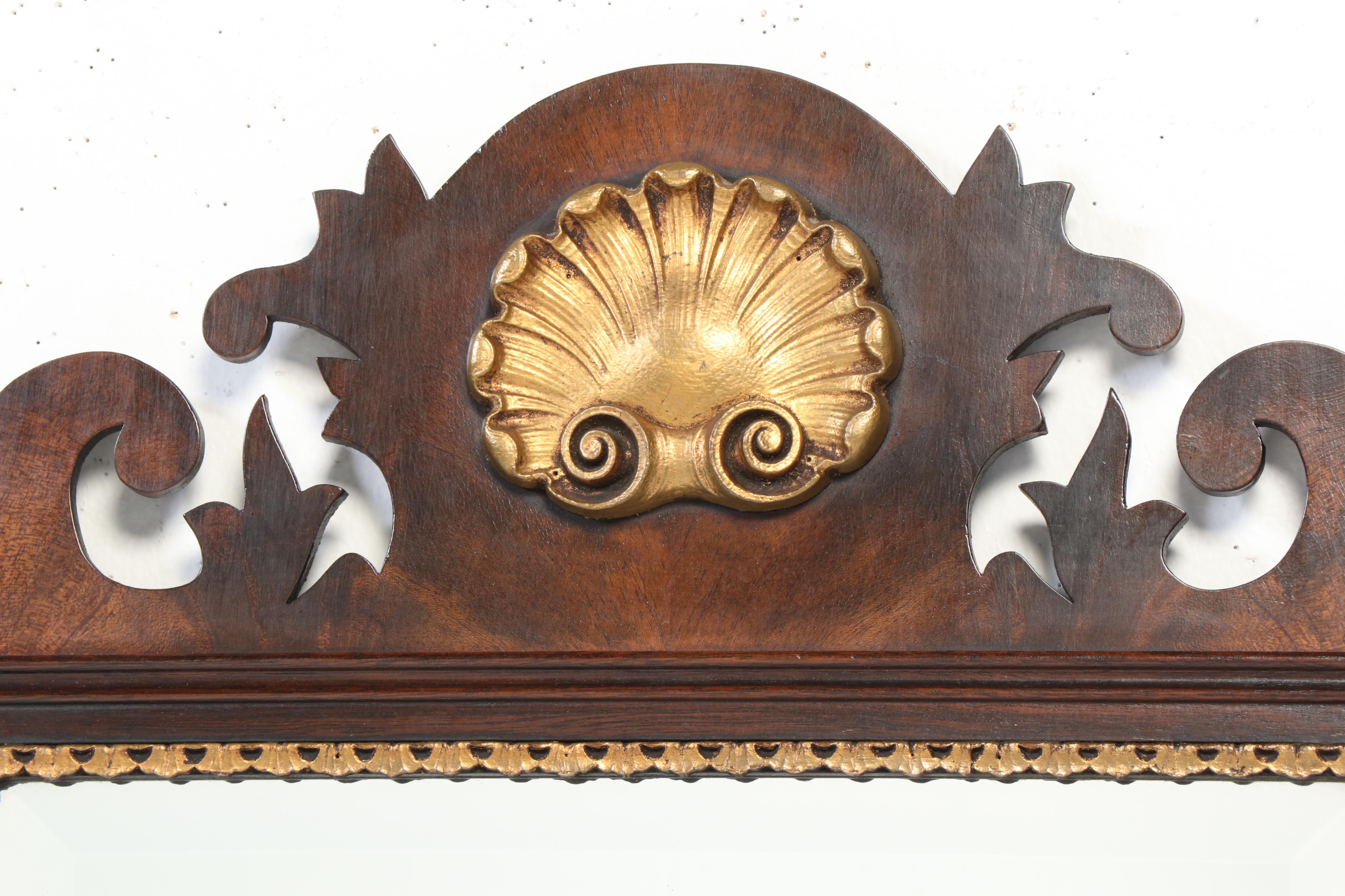 Henckel-Harris Carved Mahogany and Giltwood Wall Mirror, Early/Mid-20th C.
