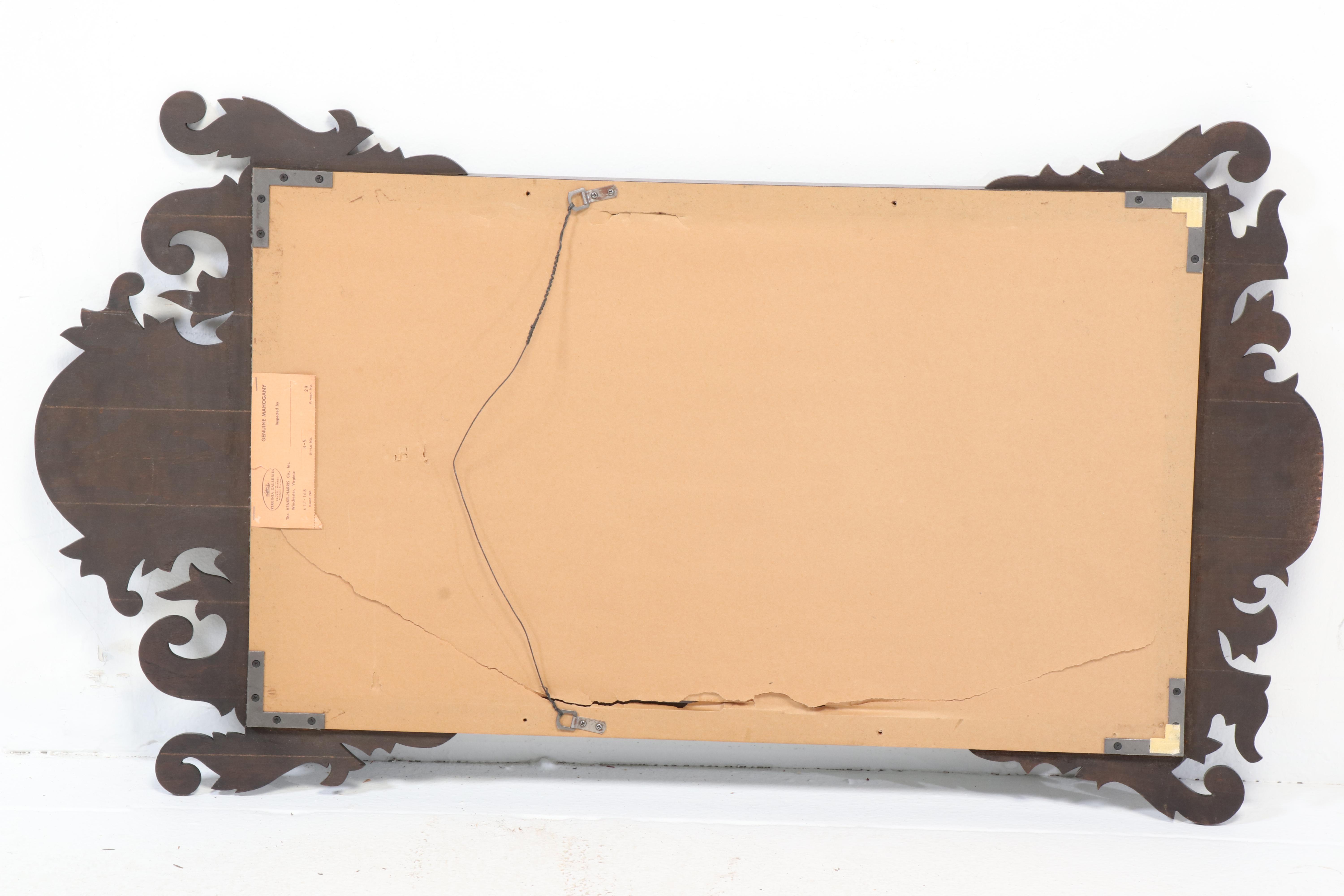 Henckel-Harris Carved Mahogany and Giltwood Wall Mirror, Early/Mid-20th C.