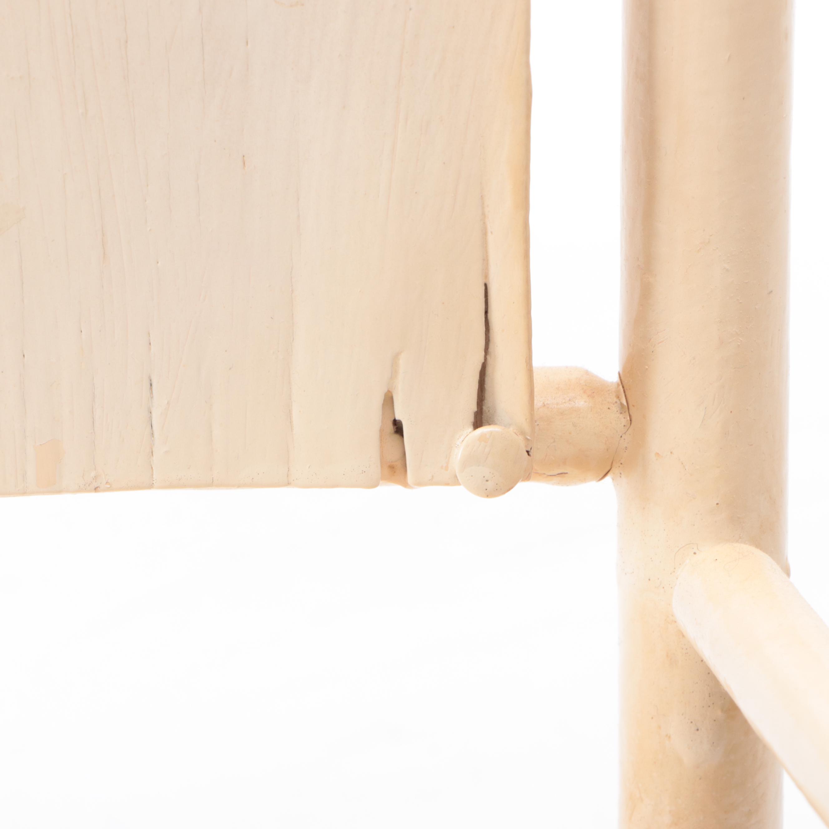 Miniature Wooden Windsor Chair and Rocking Chair with Stuffed Toy Rabbit