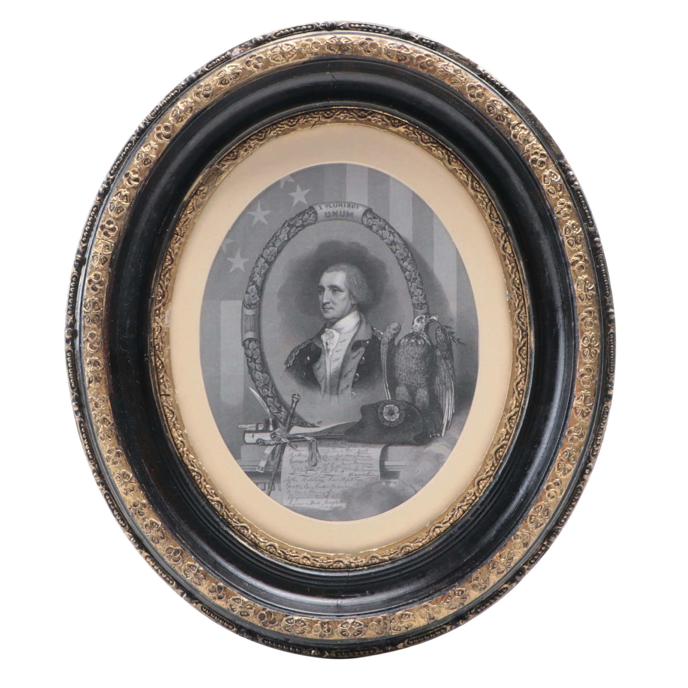 Halftone Print After A. Chappel of George Washington and Related Paraphernalia