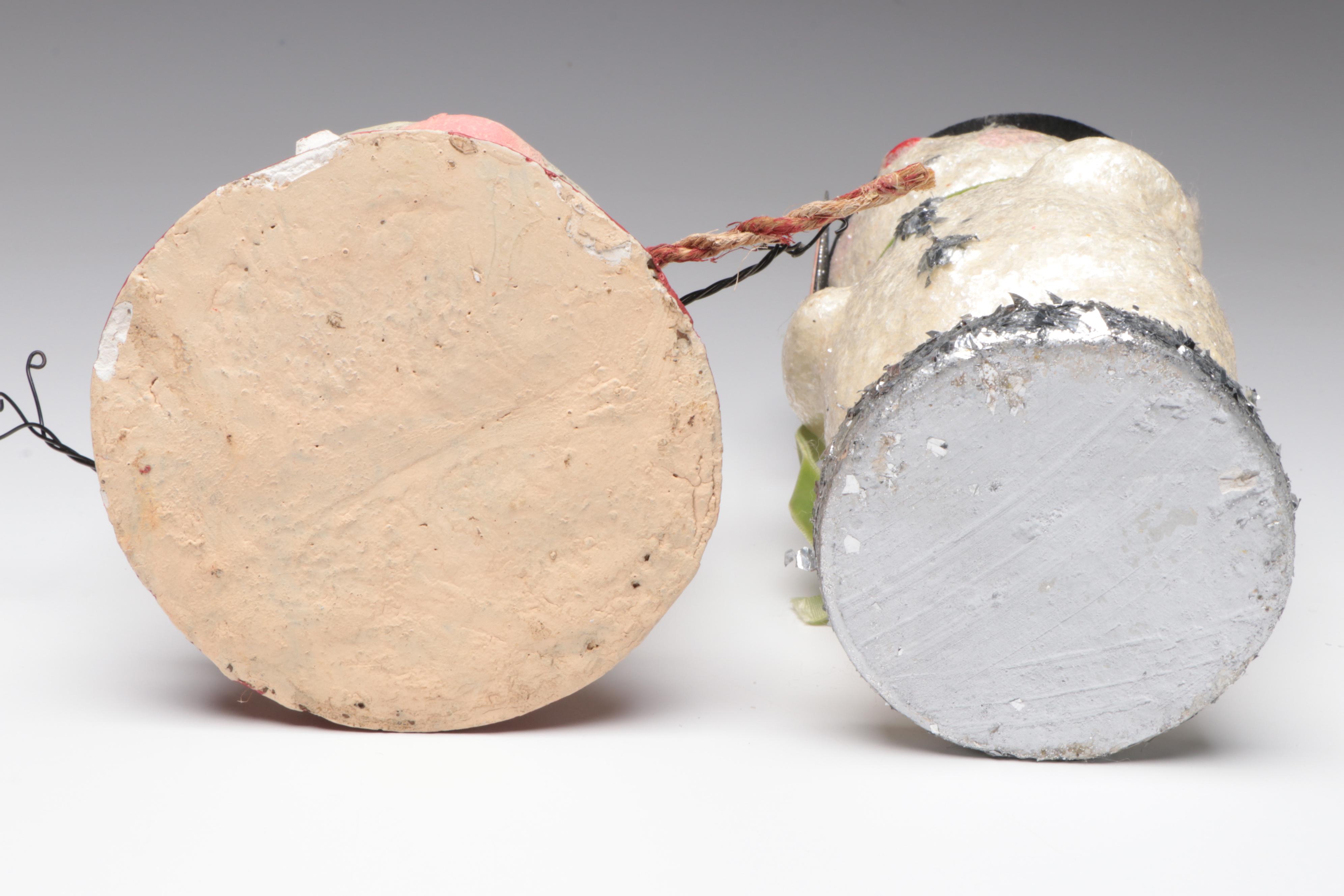 Hand-Painted Frosted Drinking Glasses with Handcrafted Snowmen Figurines