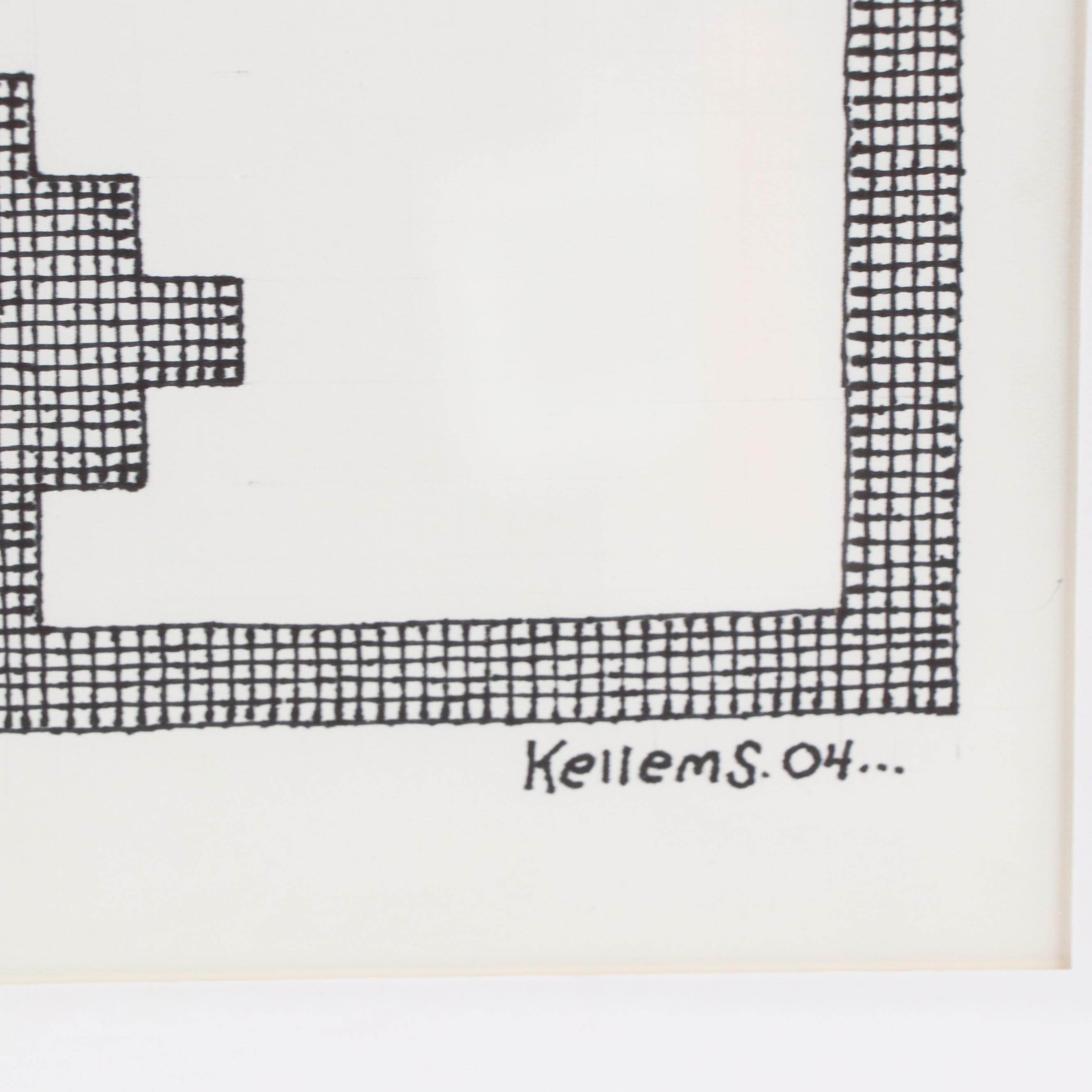 Jerry Kellems Stylized Ink Drawing, 2004