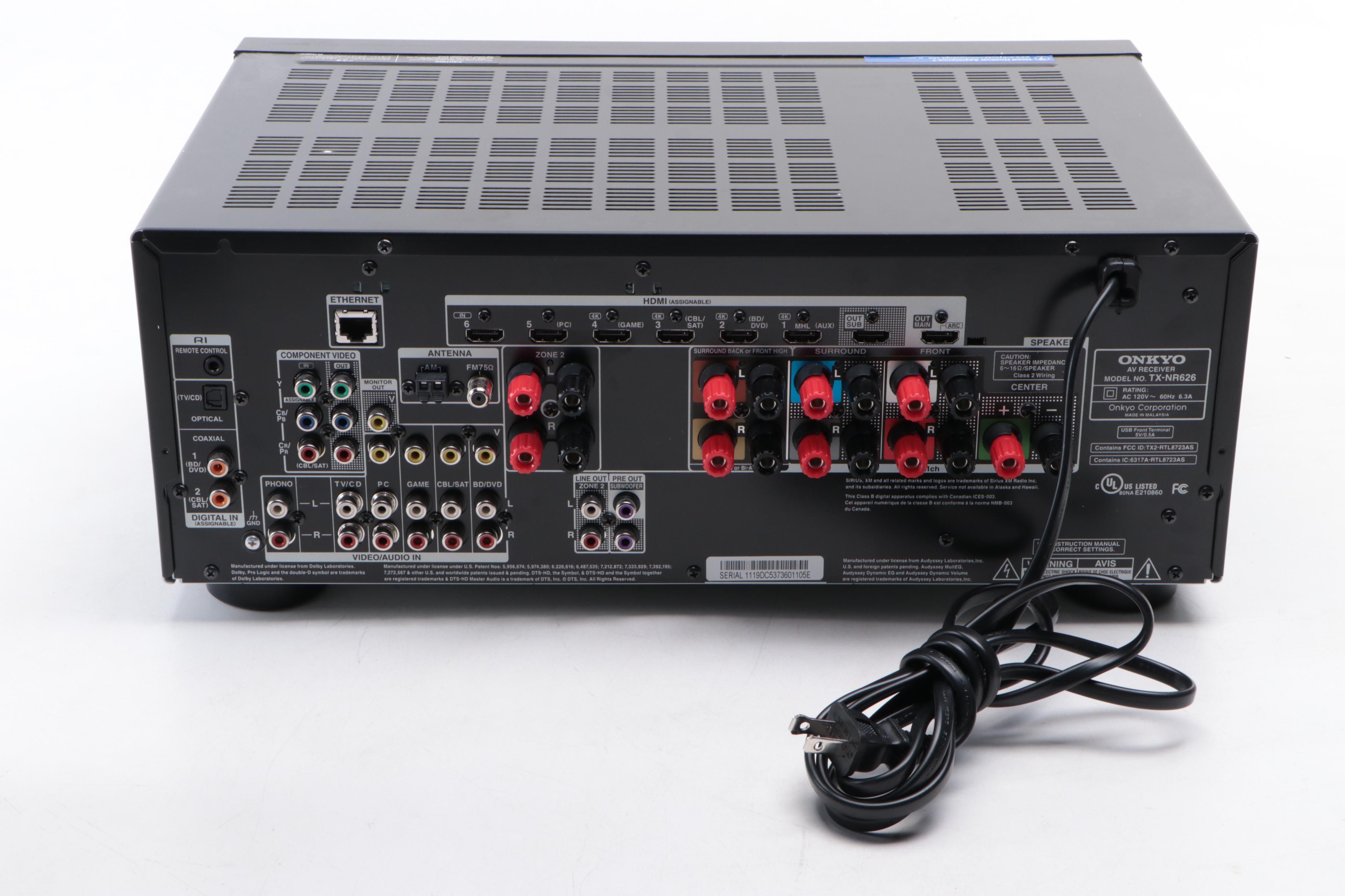 Onkyo TX-NR626 7.2 Channel Home Theater AV Receiver
