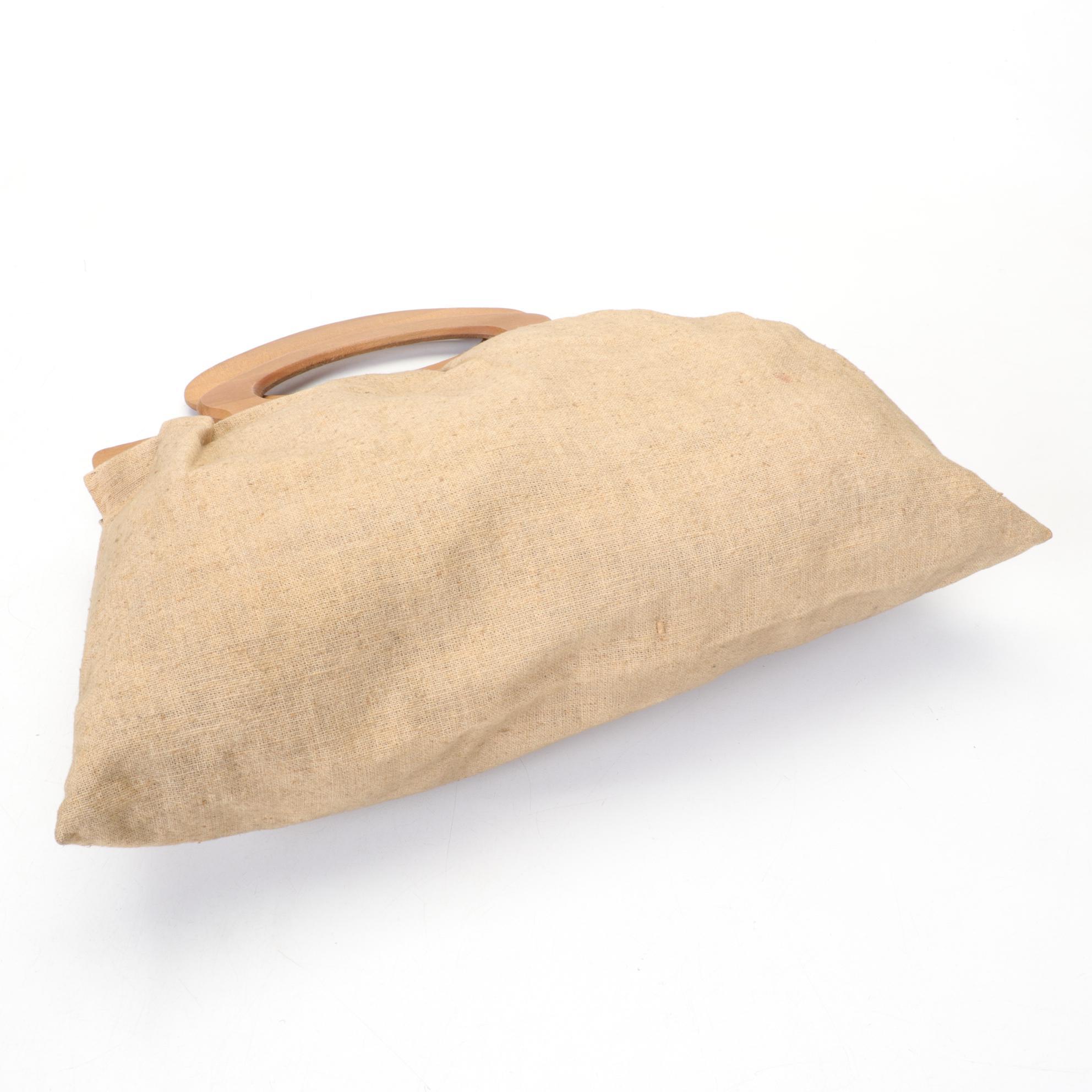 Embroidered Linen Knitting Bag, Yo-Yo Bag and "Ralfeaux" Crocheted Frame Purse