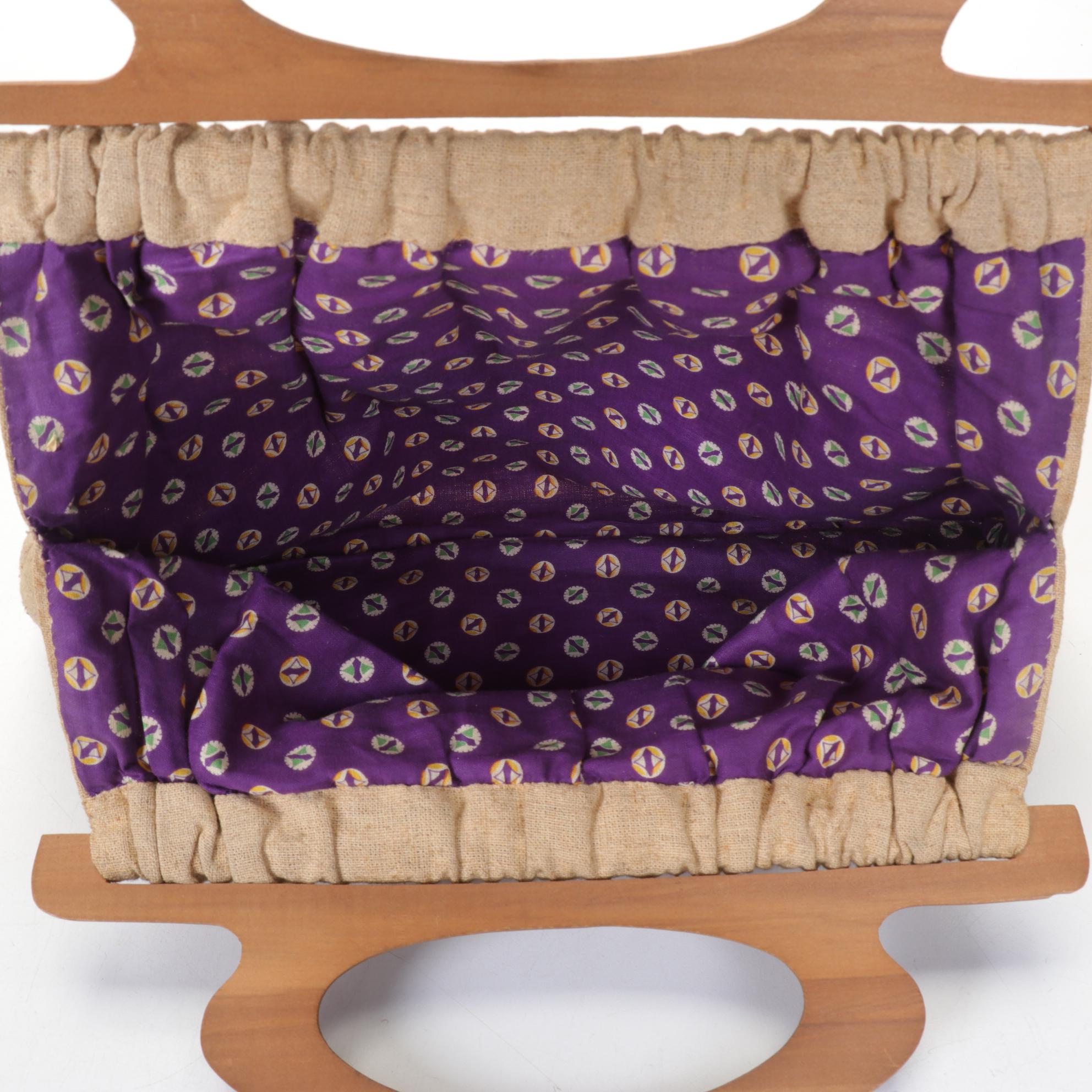 Embroidered Linen Knitting Bag, Yo-Yo Bag and "Ralfeaux" Crocheted Frame Purse