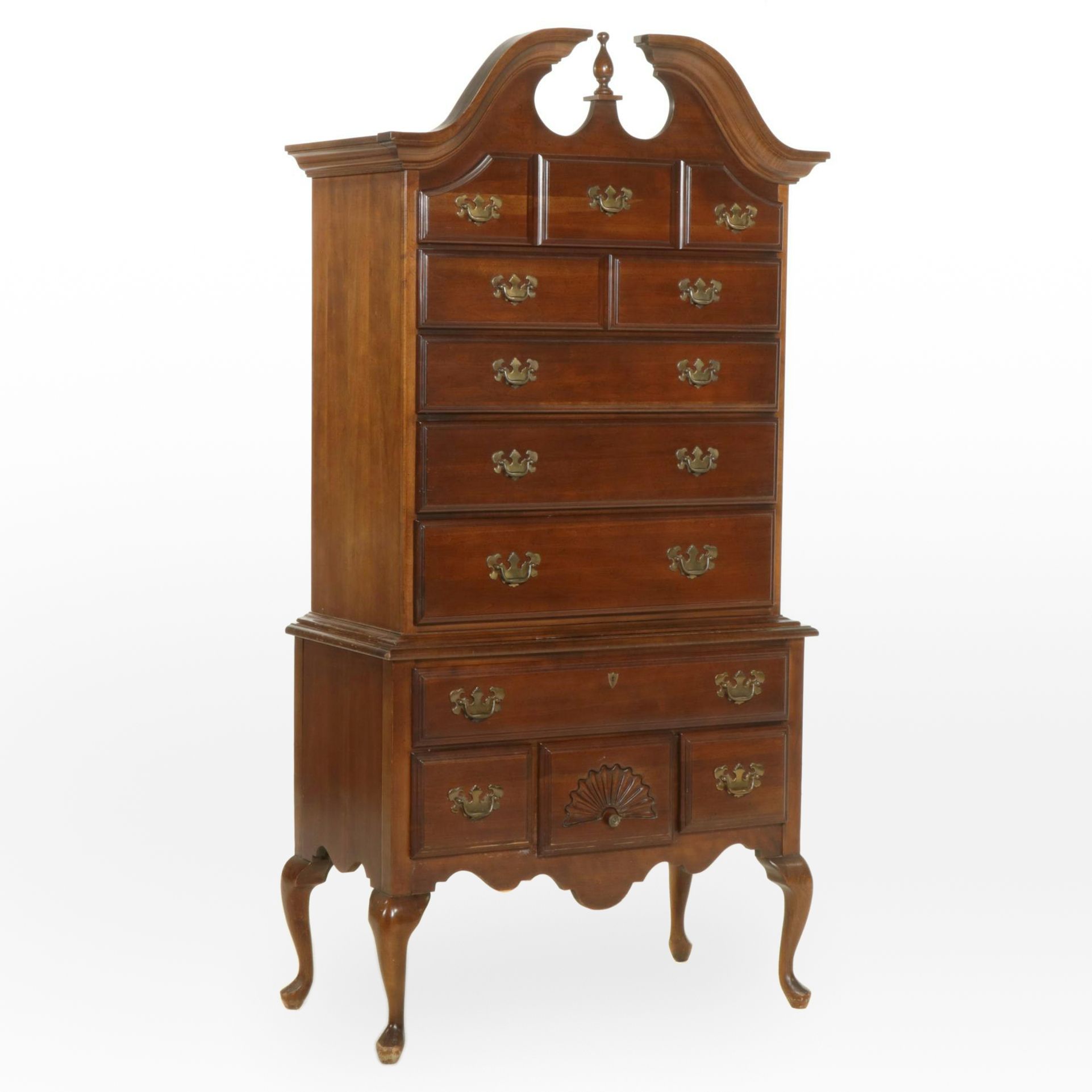 American Drew Federal Style Mahogany Highboy Chest on Chest, Late 20th Century
