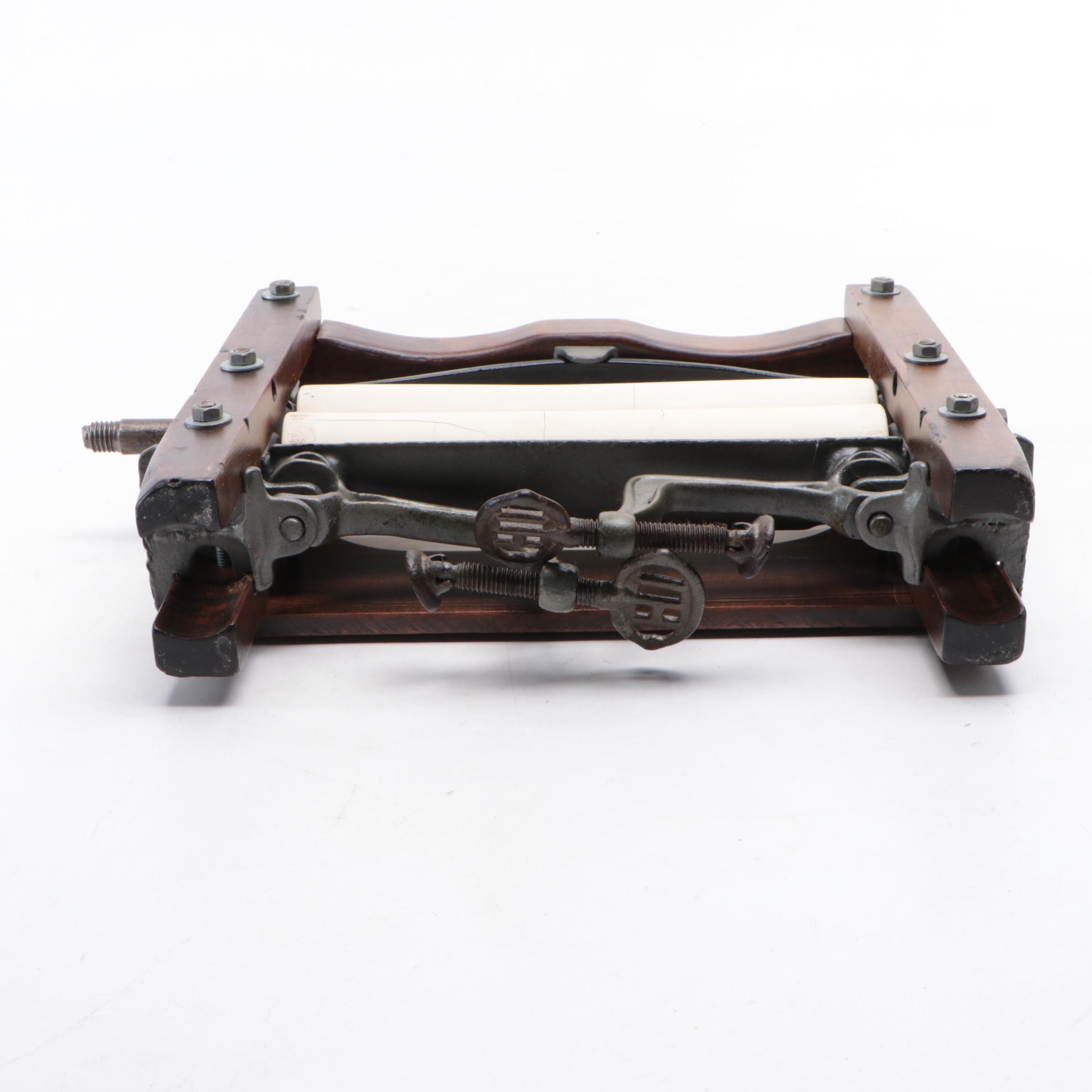 Wooden Hand Crank Clothes Wringer, Early 20th Century