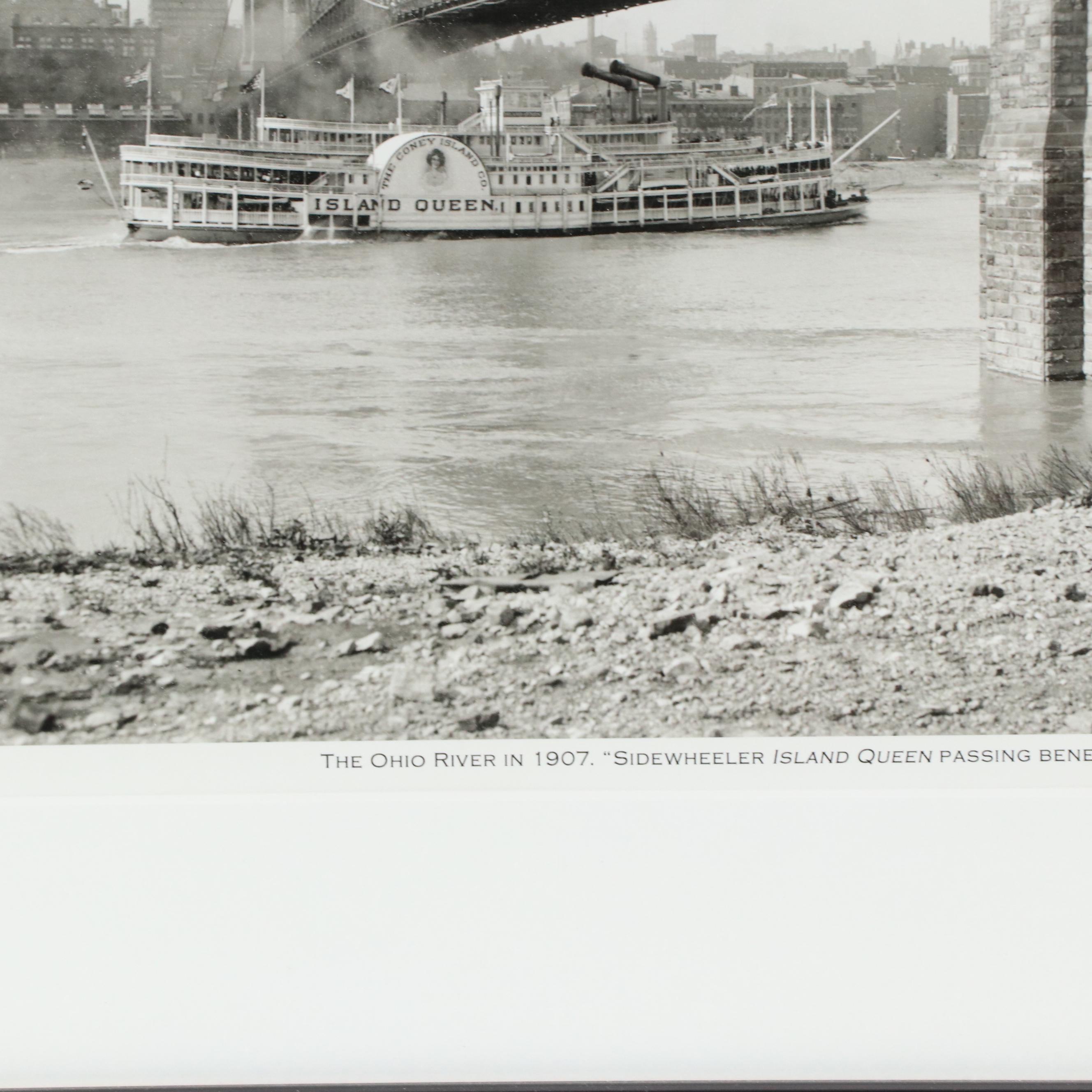 Giclée of Roebling Bridge, Cincinnati, "The Ohio River in 1907"