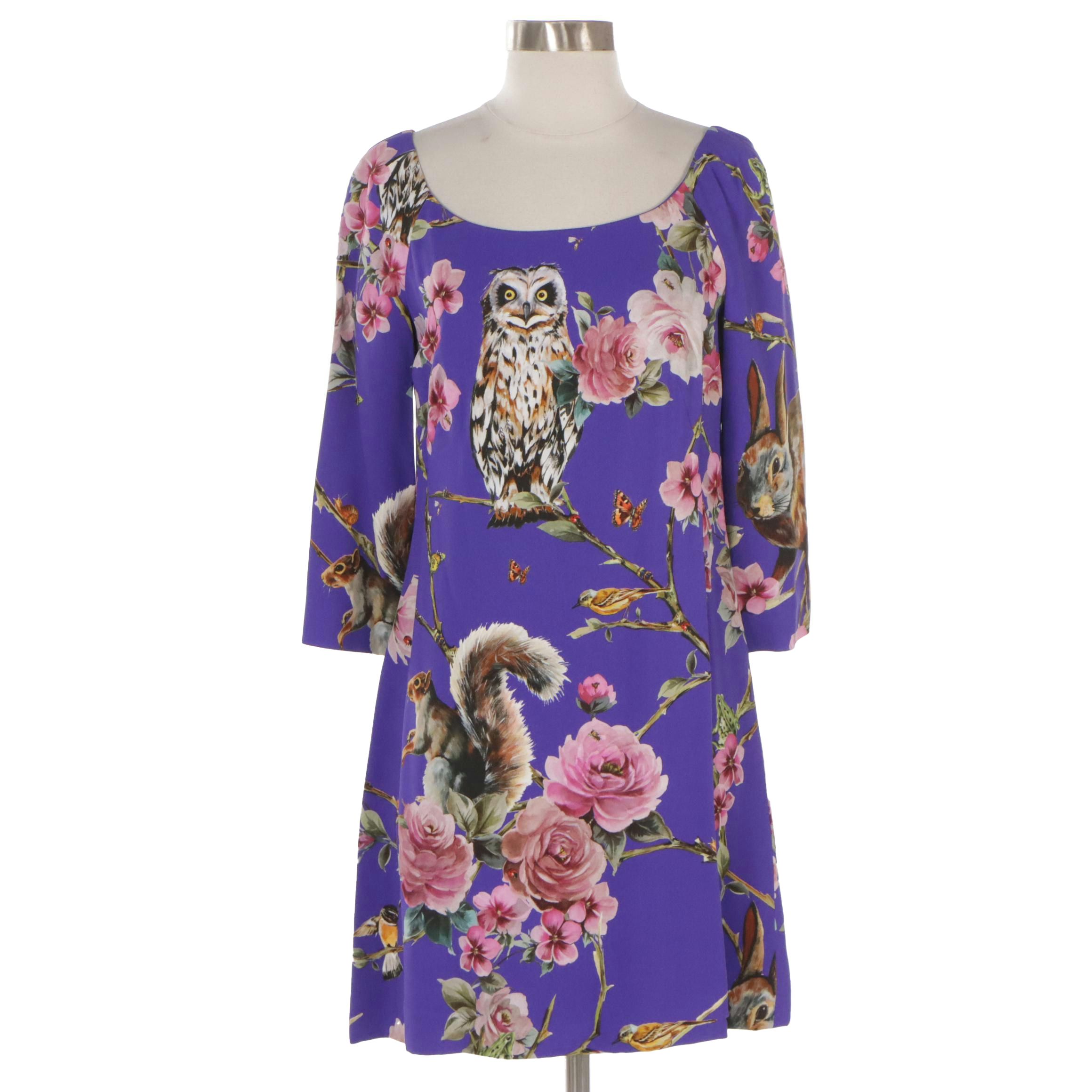 Dolce & Gabbana Floral and Nature Print Dress