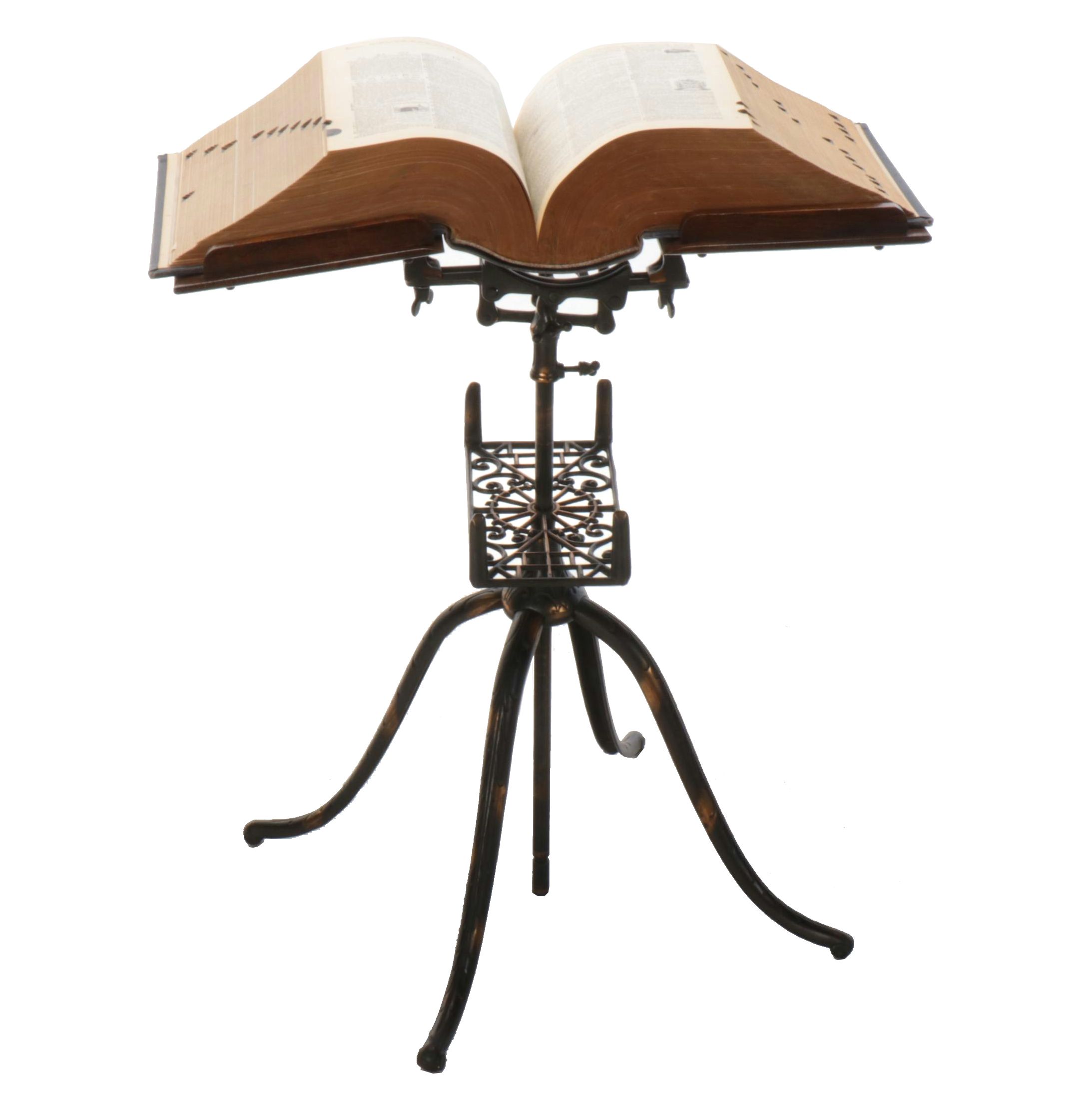 Victorian Mechanical Book Stand, 1927 Funk & Wagnalls New Standard Dictionary