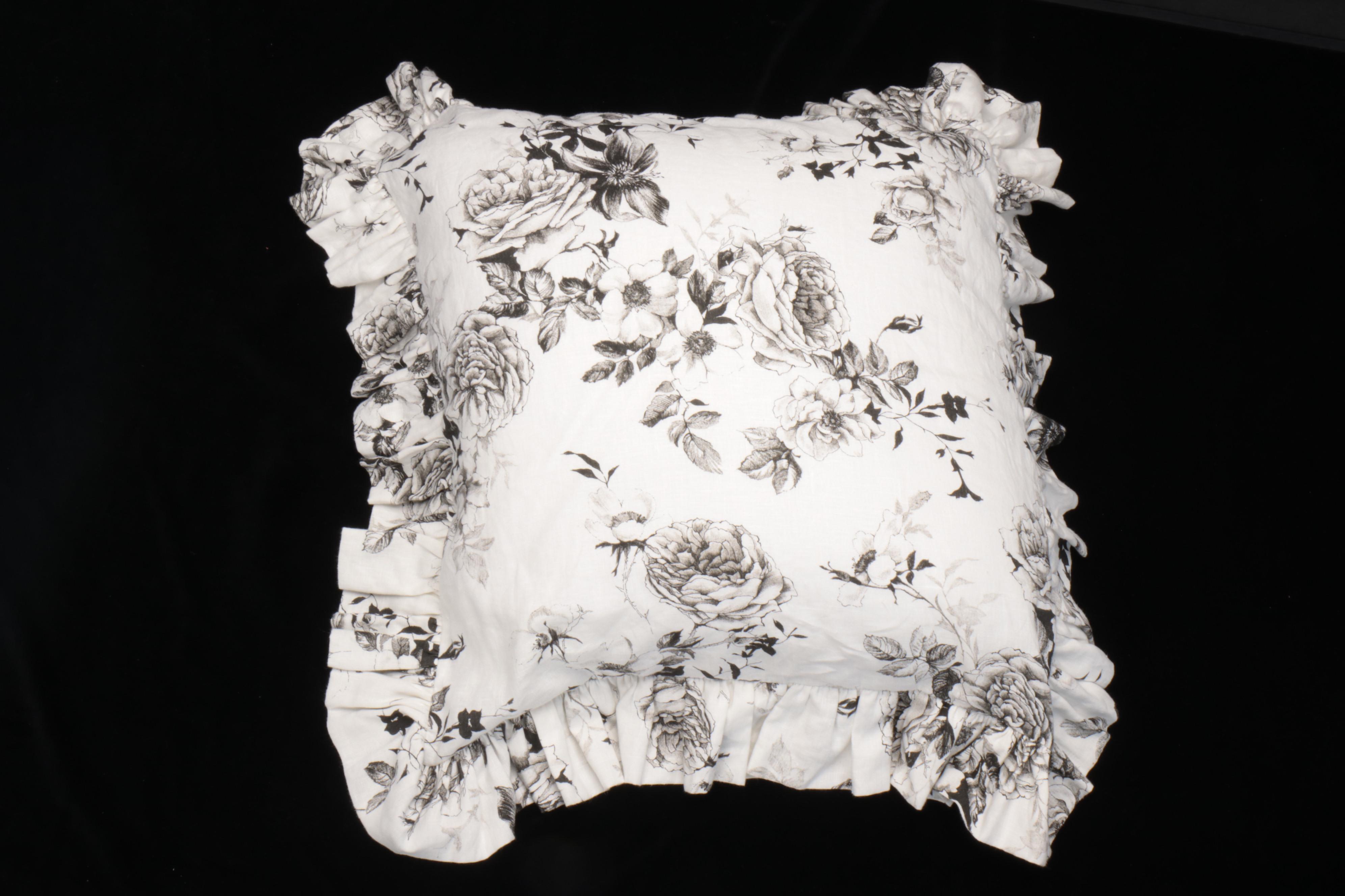 Black & White Quilted Toile Coverlet, Pillowcases, Ethan Allen Shams, More