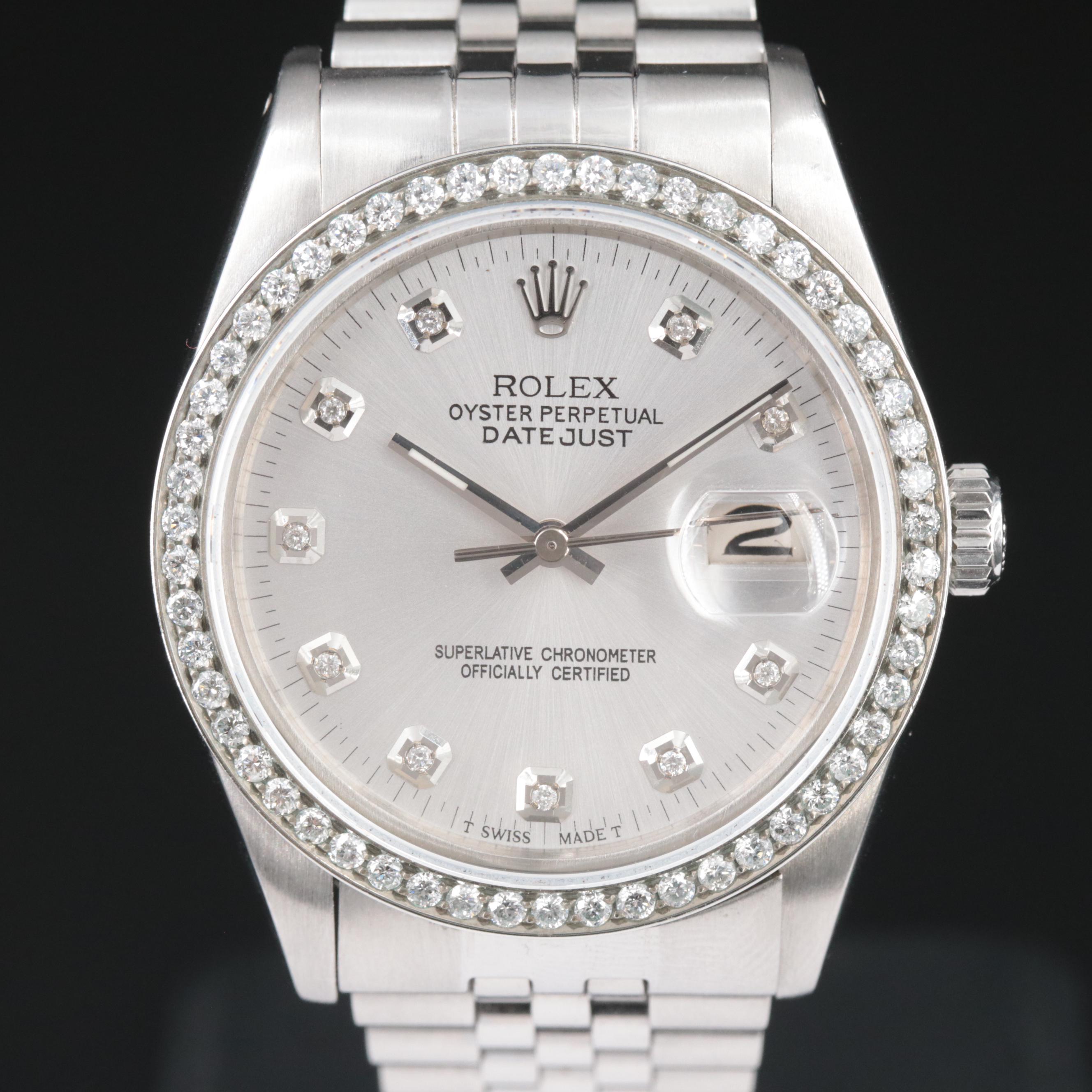 1979 Rolex Datejust 1.20 CTW Custom Diamond Dial and Bezel Watch