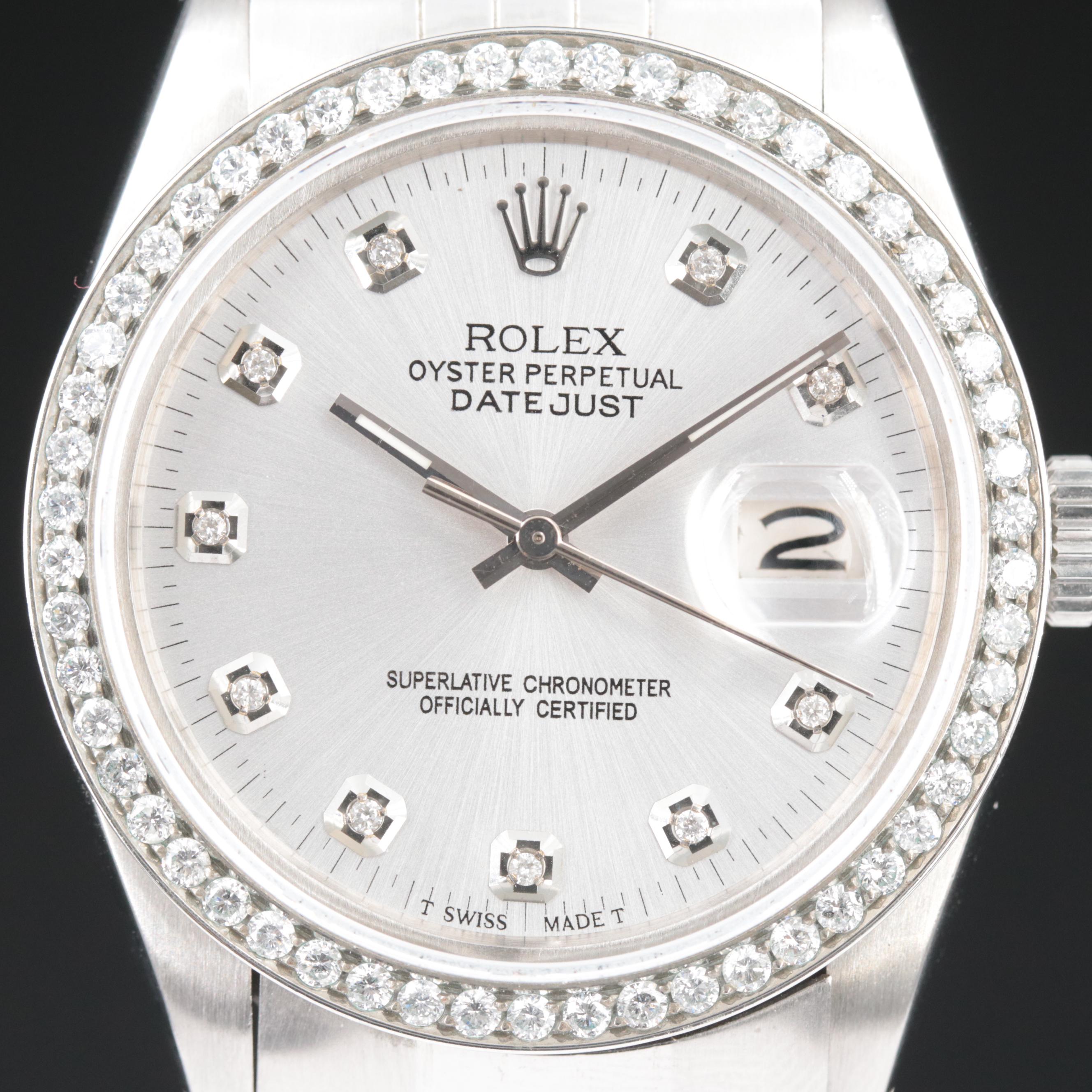 1979 Rolex Datejust 1.20 CTW Custom Diamond Dial and Bezel Watch