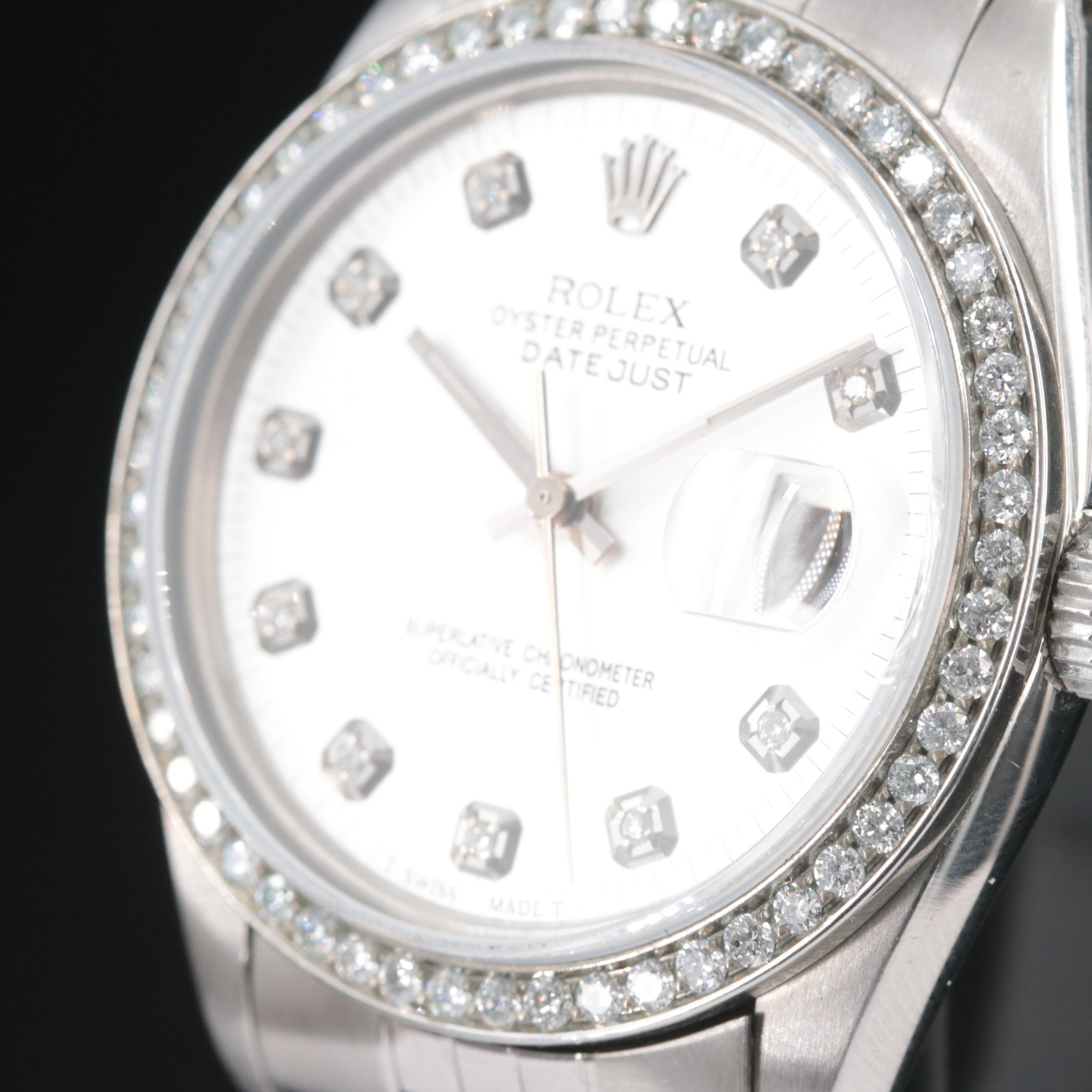 1979 Rolex Datejust 1.20 CTW Custom Diamond Dial and Bezel Watch