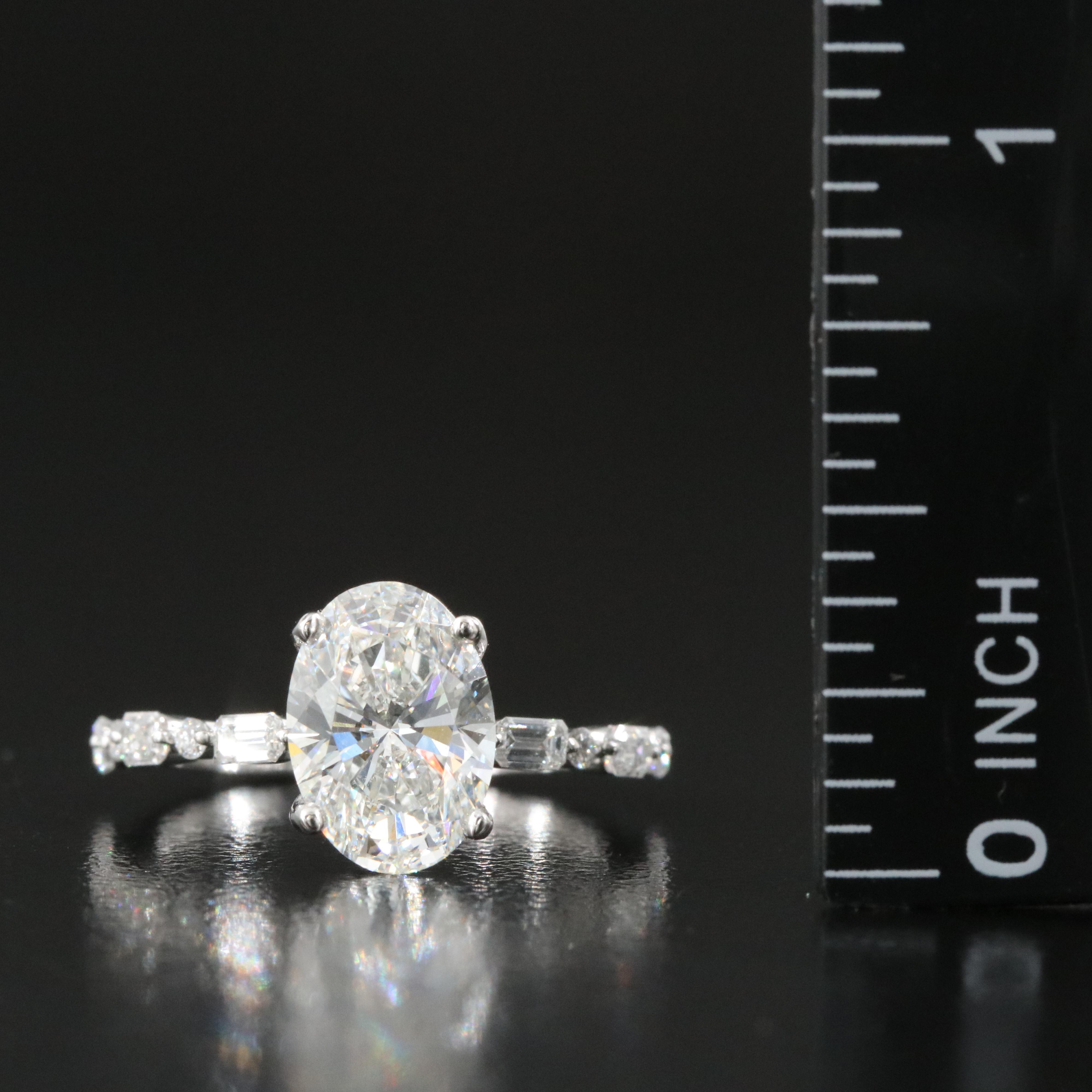 Platinum 2.81 CTW Lab Grown Diamond Ring with IGI Report