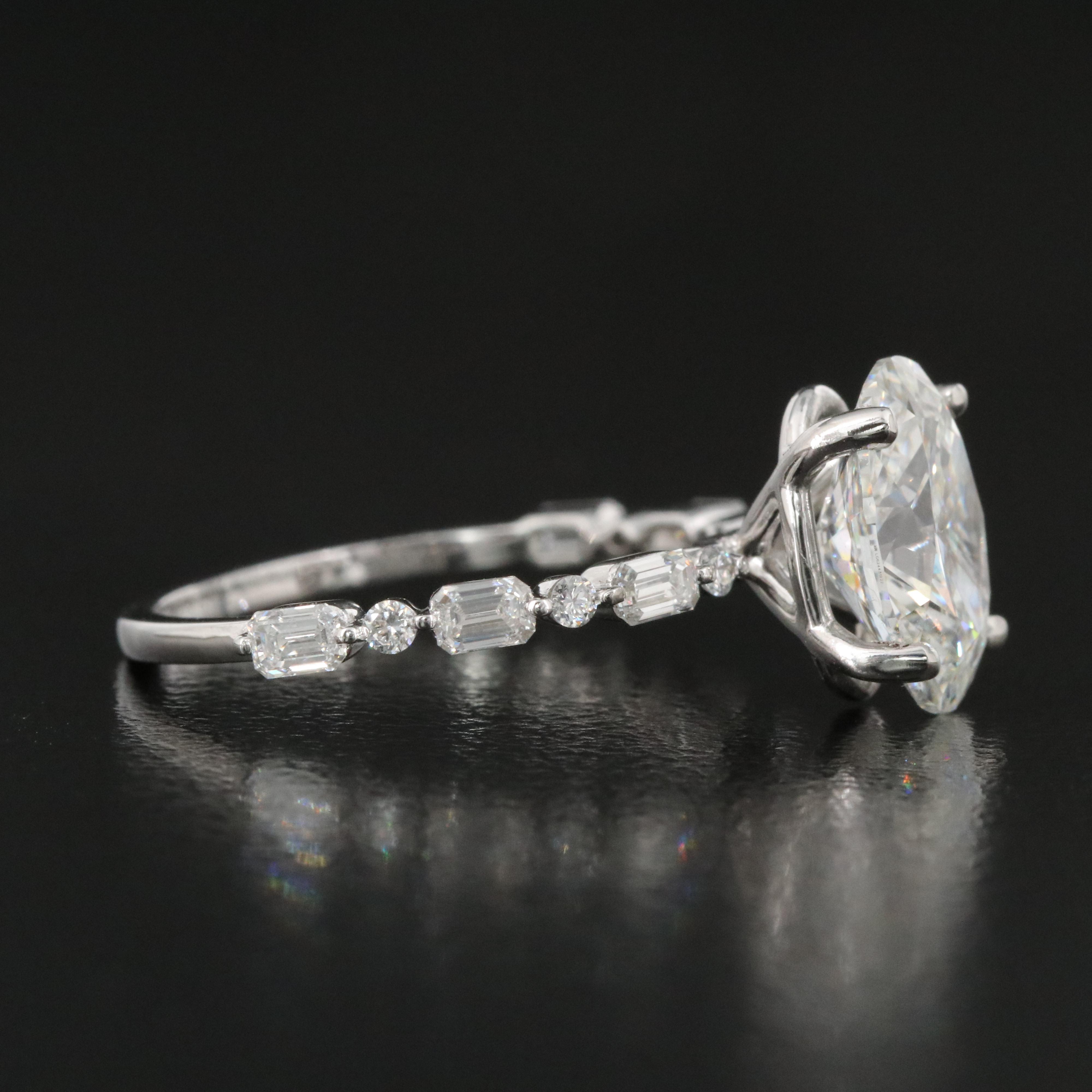 Platinum 2.81 CTW Lab Grown Diamond Ring with IGI Report