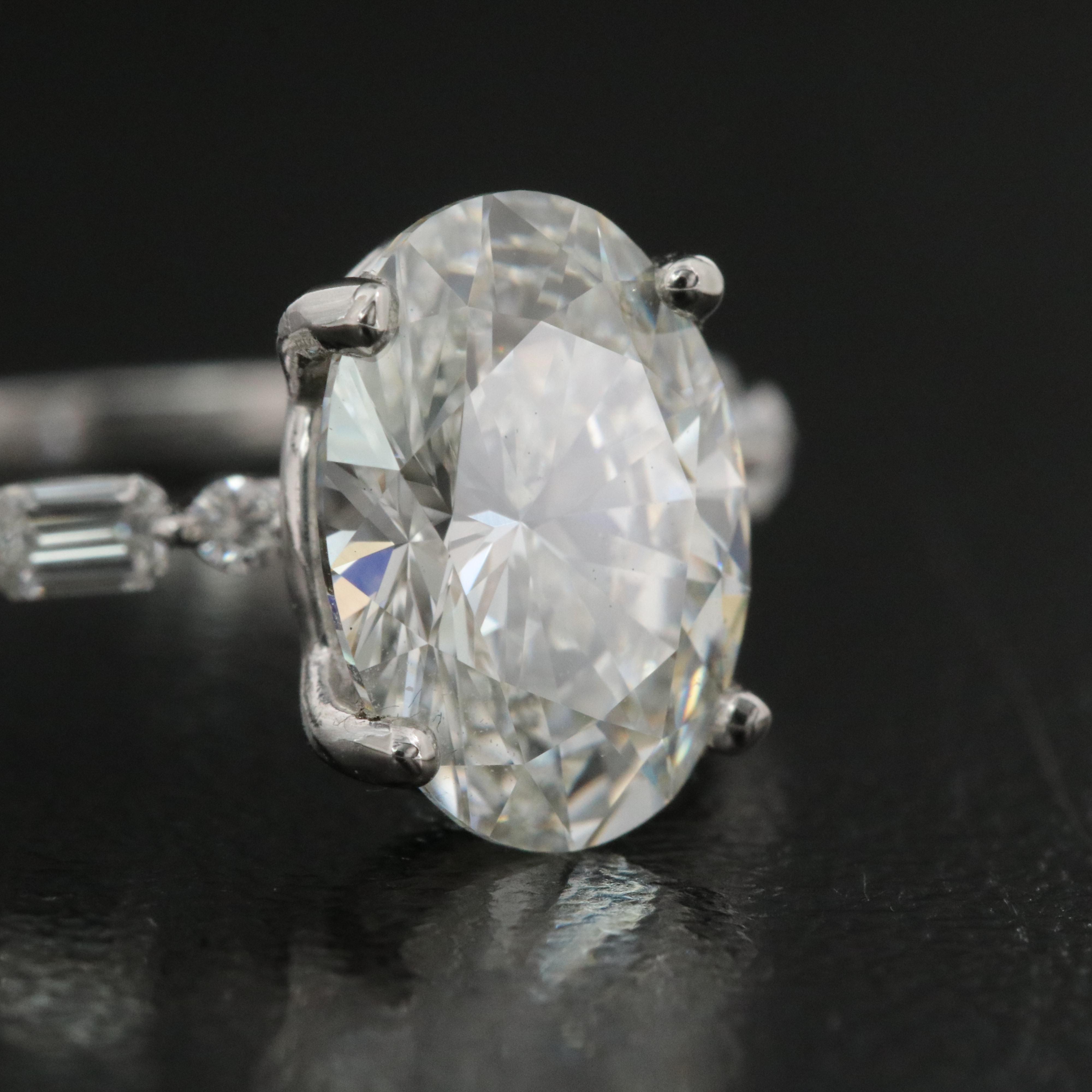 Platinum 2.81 CTW Lab Grown Diamond Ring with IGI Report