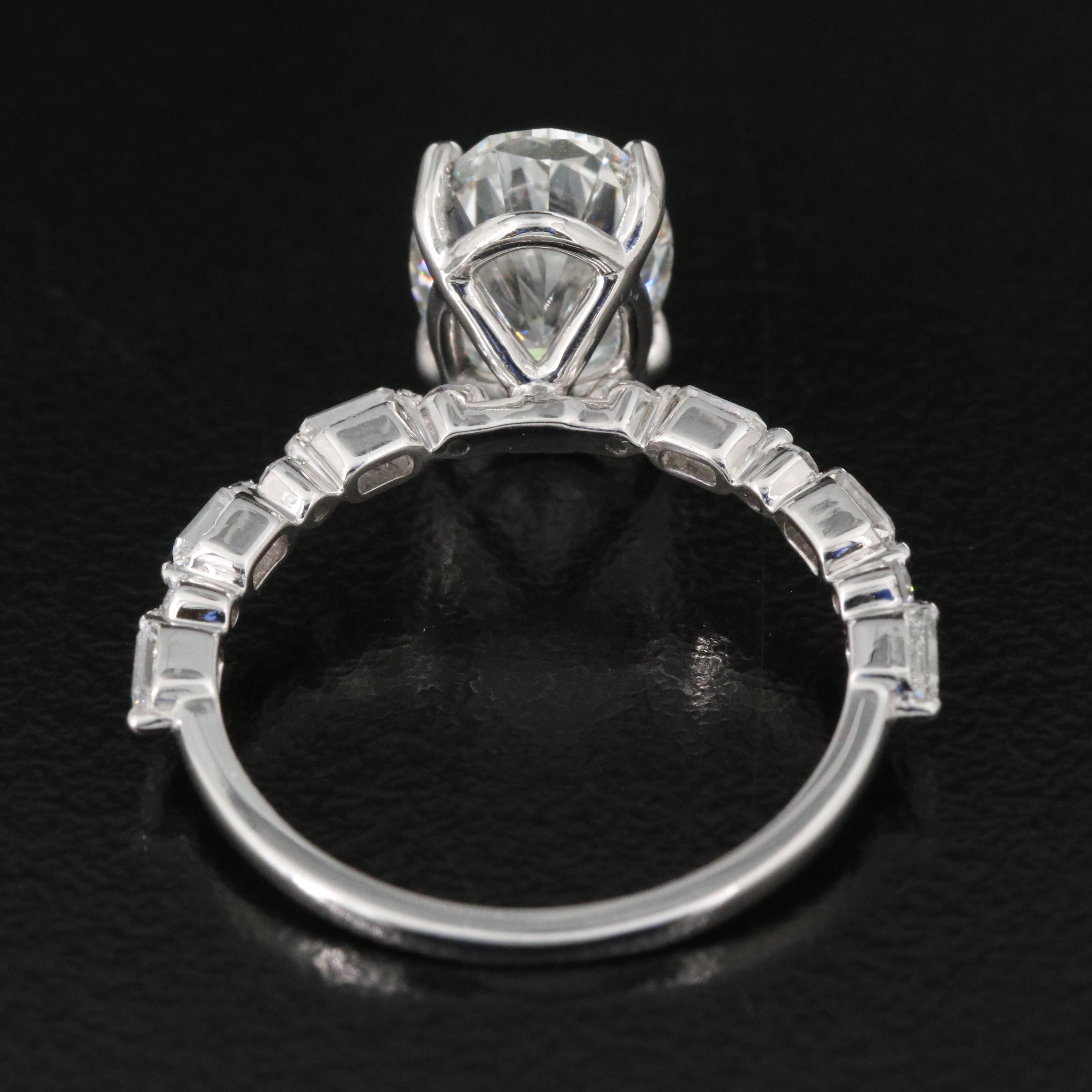Platinum 2.81 CTW Lab Grown Diamond Ring with IGI Report