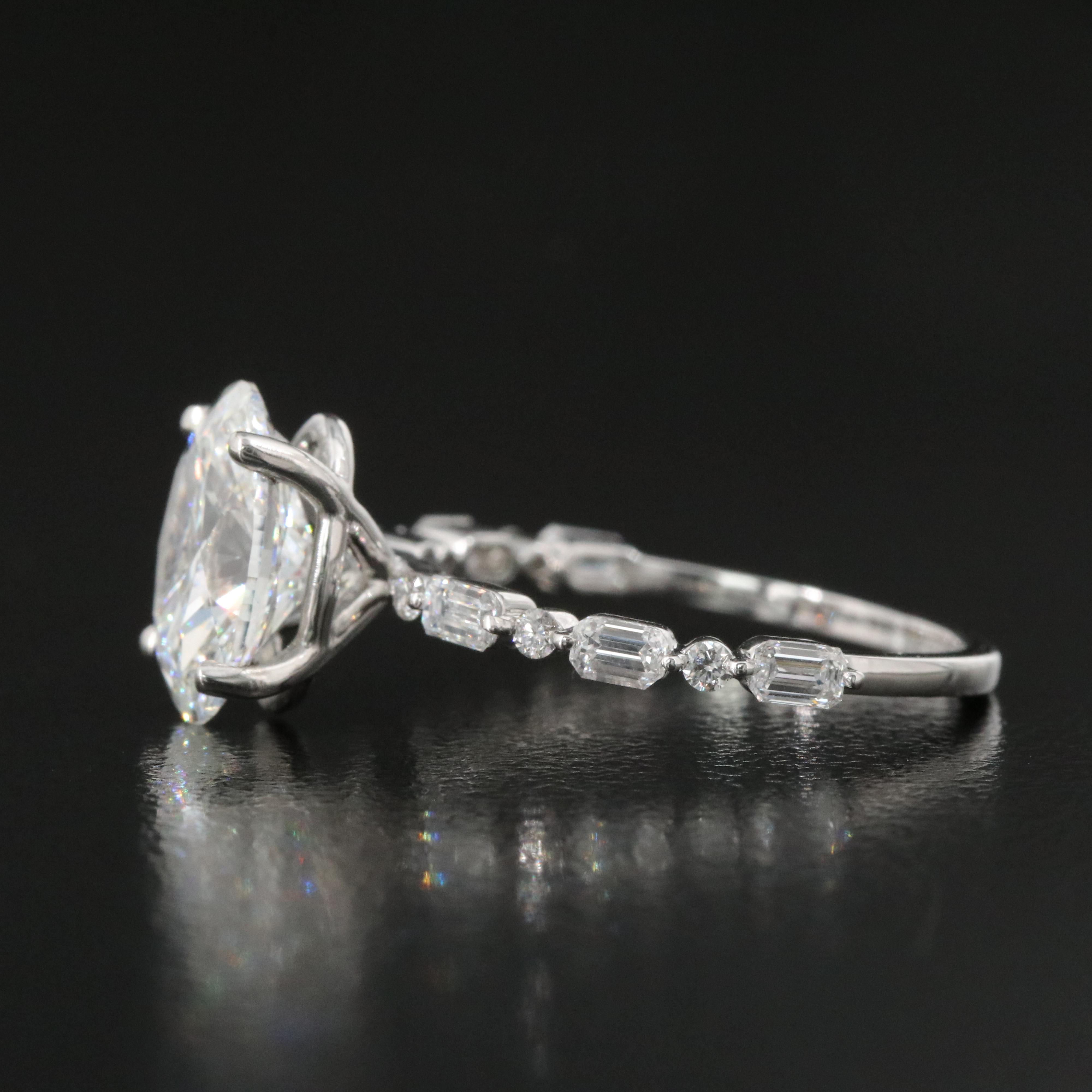 Platinum 2.81 CTW Lab Grown Diamond Ring with IGI Report