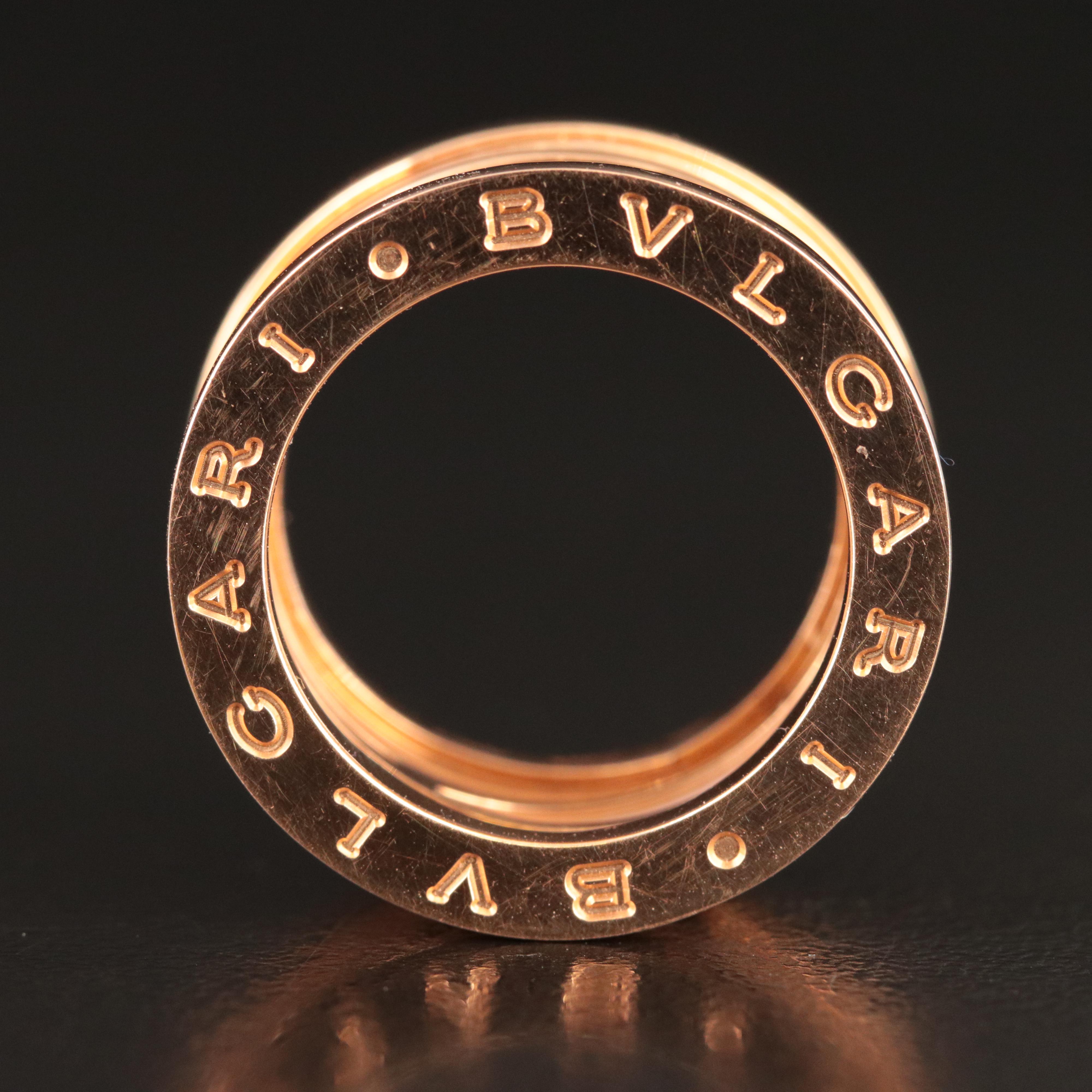 BVLGARI B.zero1 18K Rose Gold and White Ceramic Ring