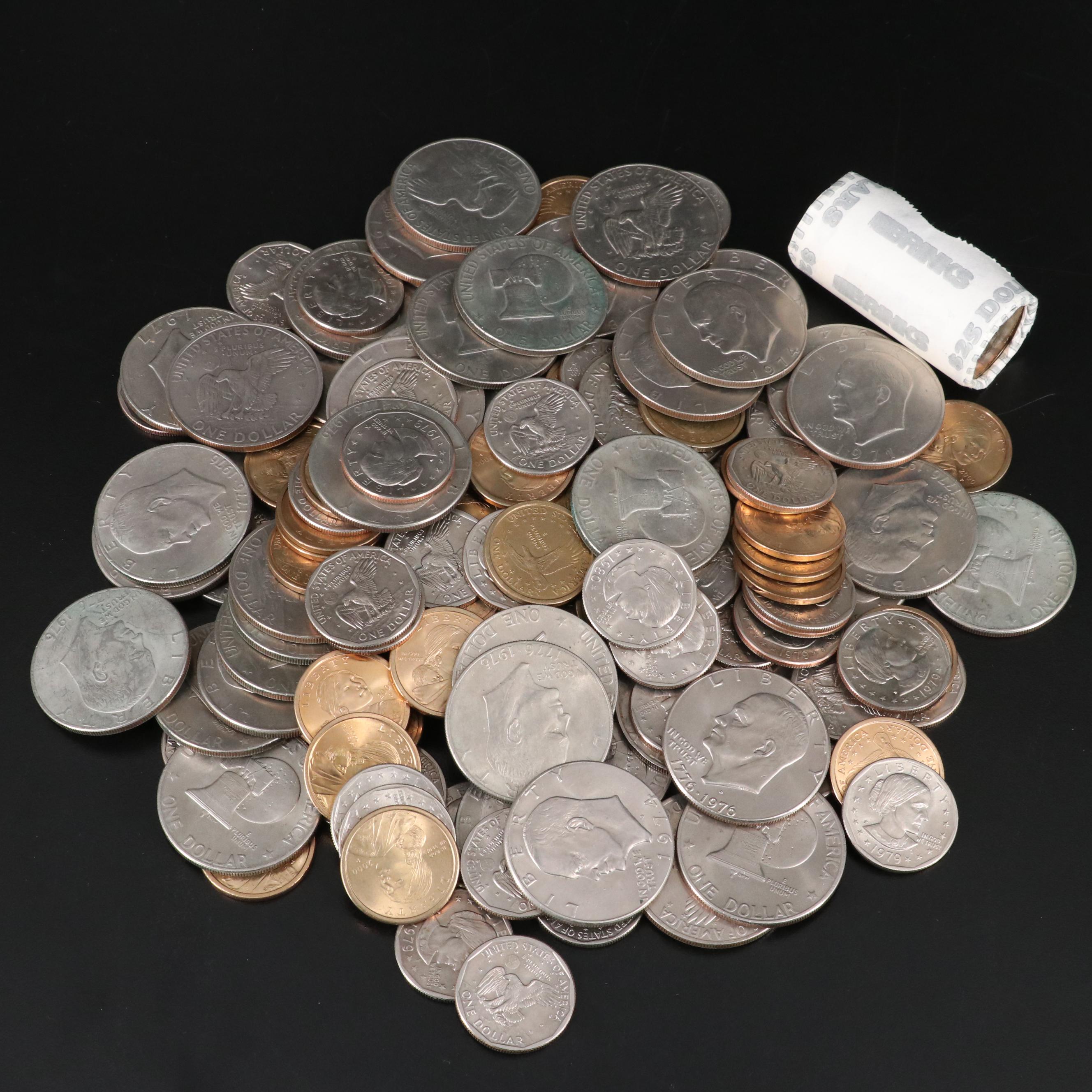 Collection of More than 150 Modern United States Dollar Coins
