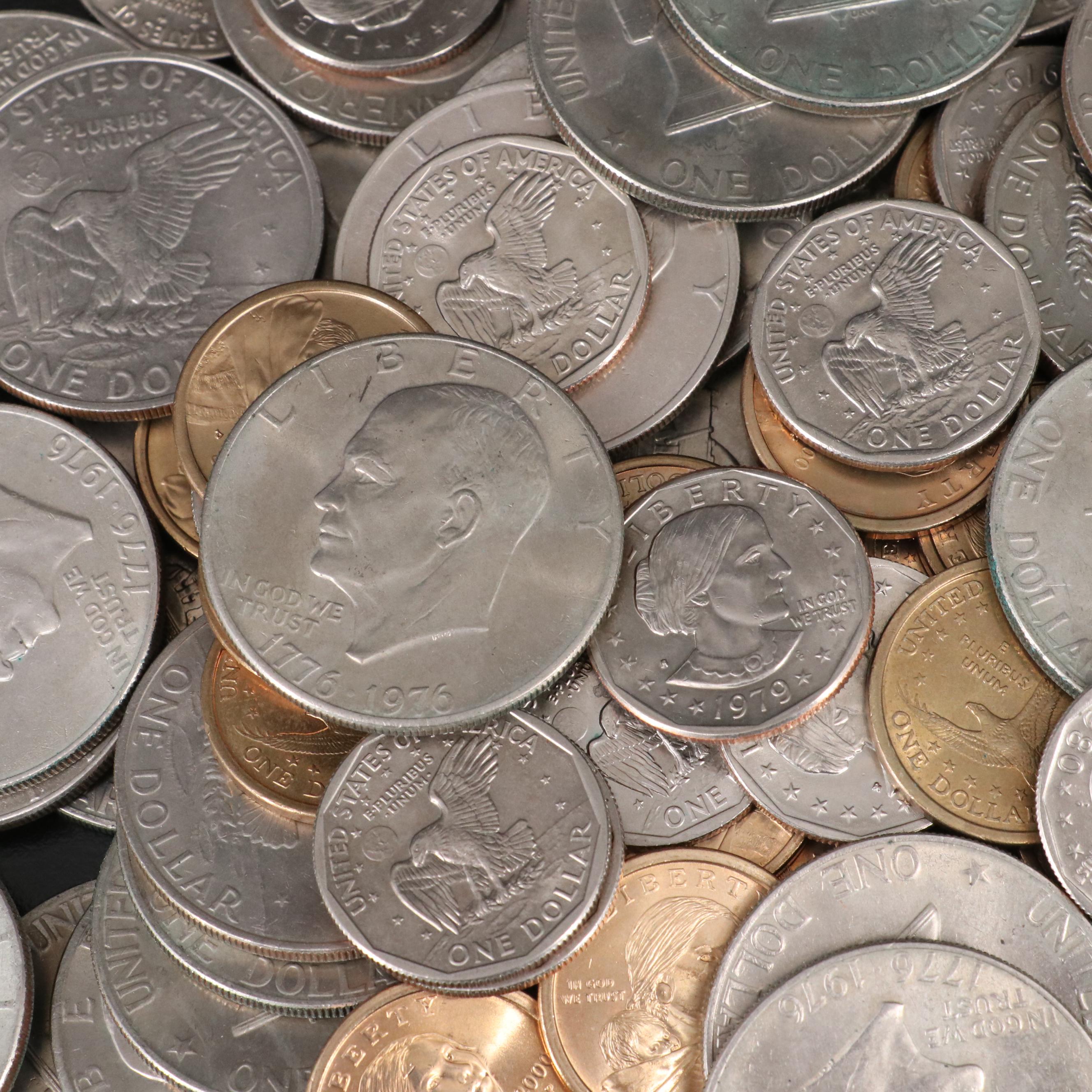 Collection of More than 150 Modern United States Dollar Coins