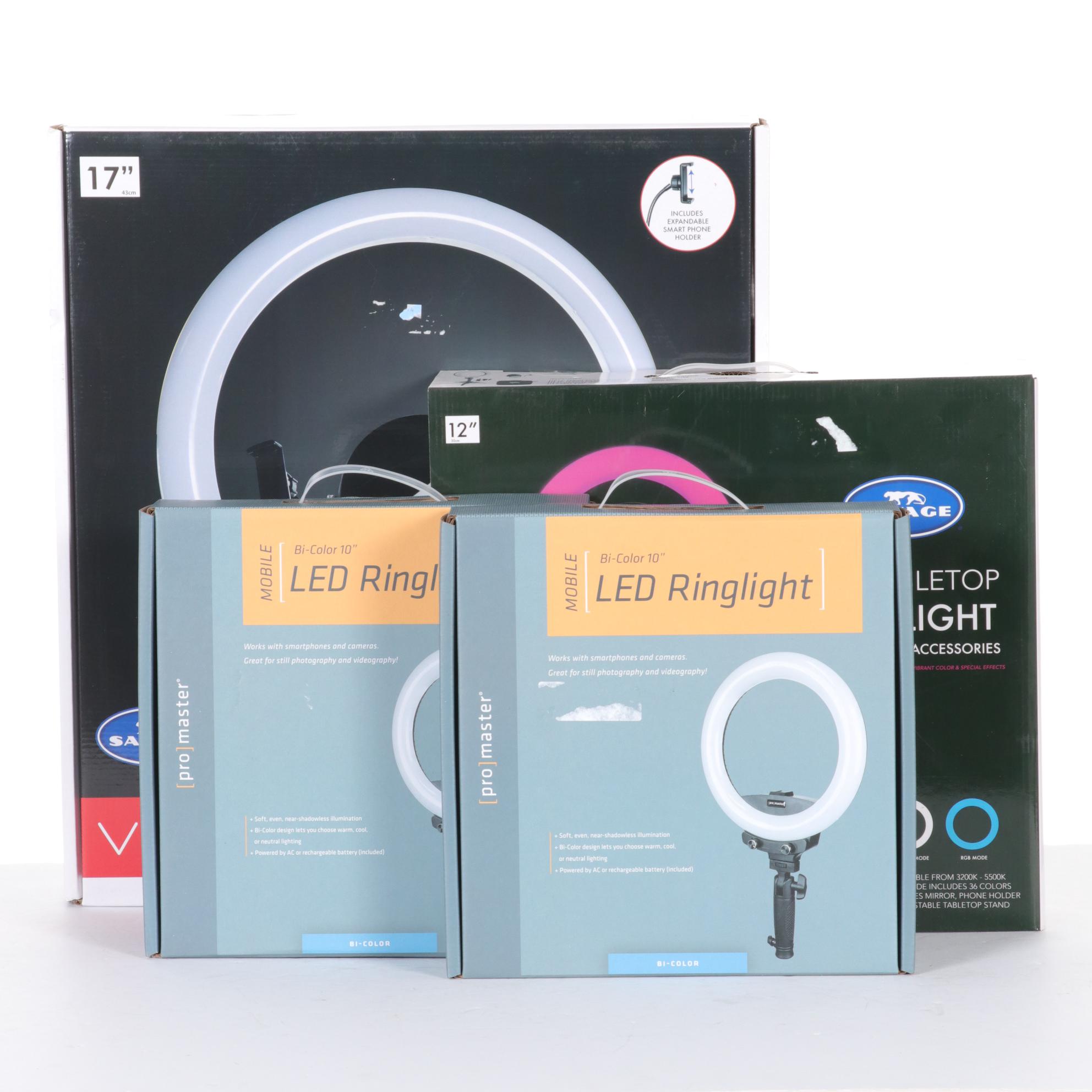 Savage 17" Vlogger Ringlight With Tabletop RGB and LED Ringlights