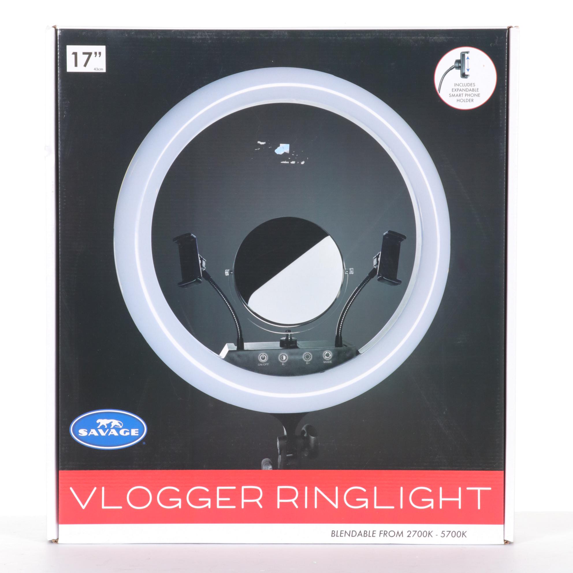Savage 17" Vlogger Ringlight With Tabletop RGB and LED Ringlights
