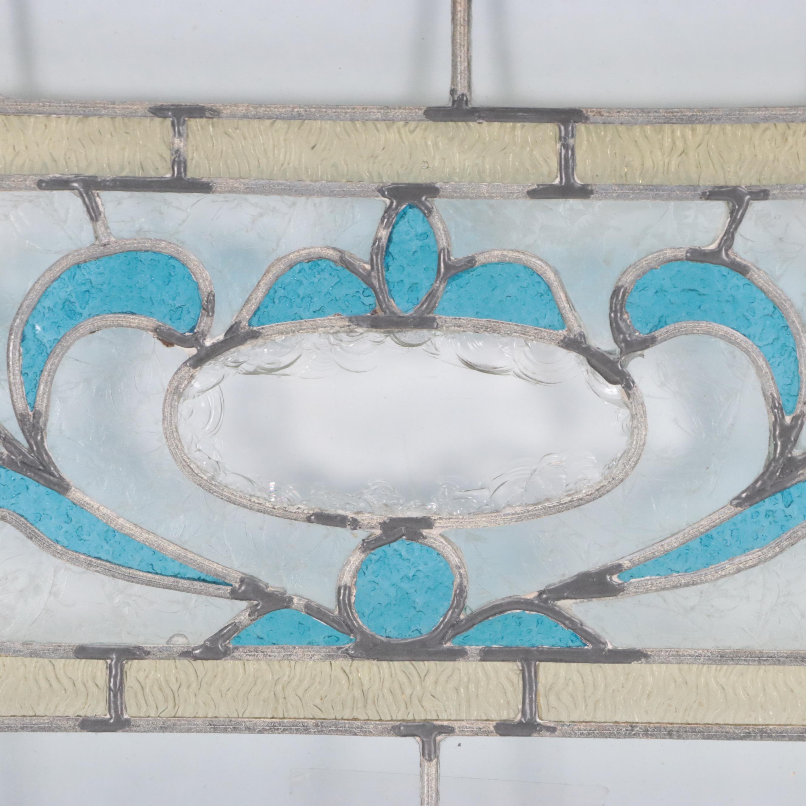 Victorian Style Stained Glass Window Panel, Early 20th Century