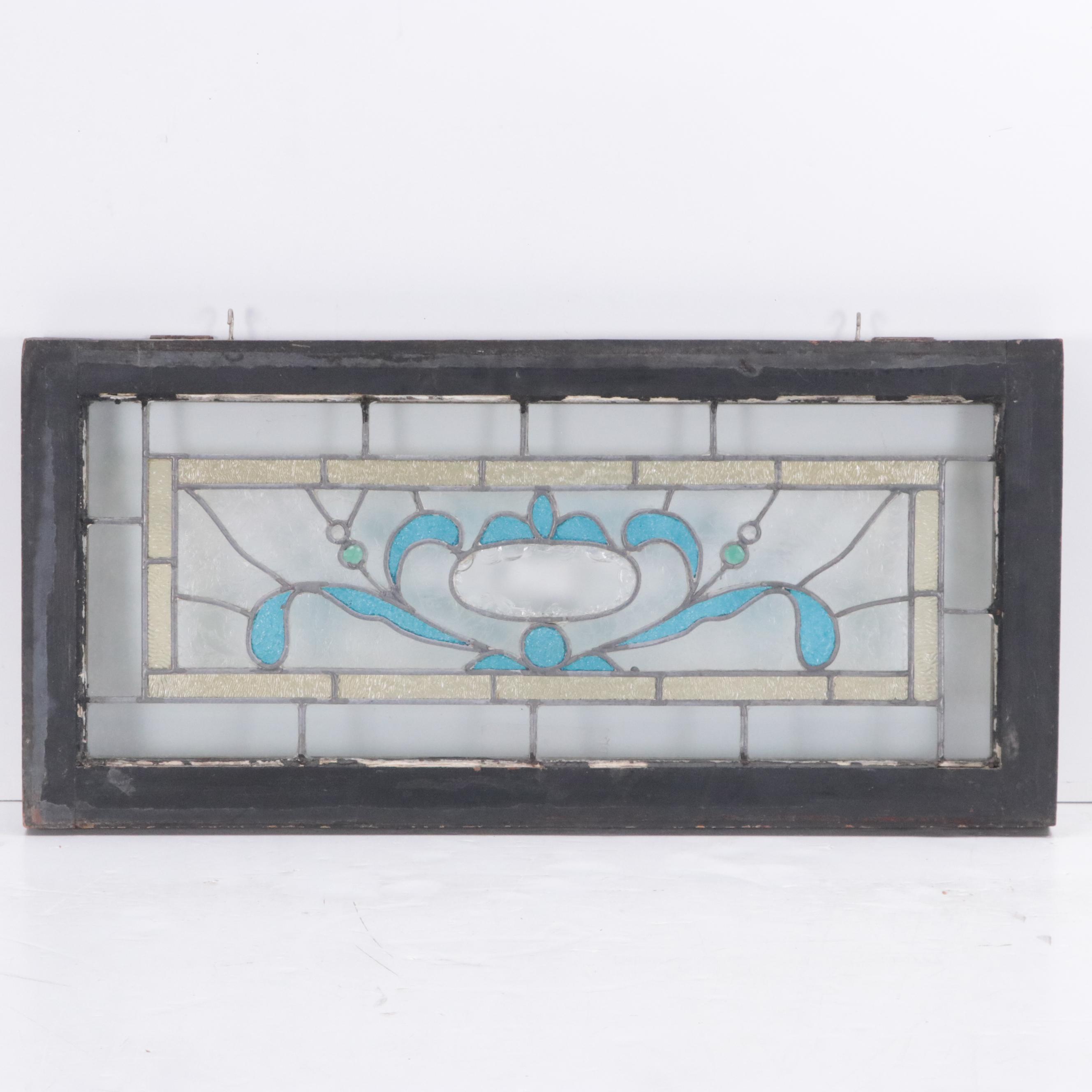 Victorian Style Stained Glass Window Panel, Early 20th Century