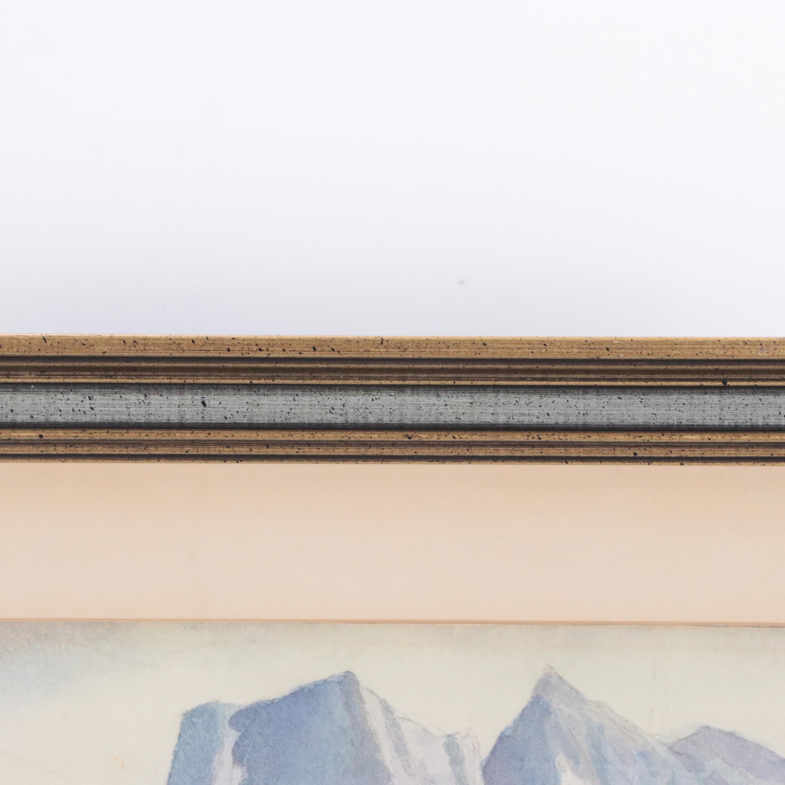 Cyril F. Ashmore Alpine Lake Watercolor Painting